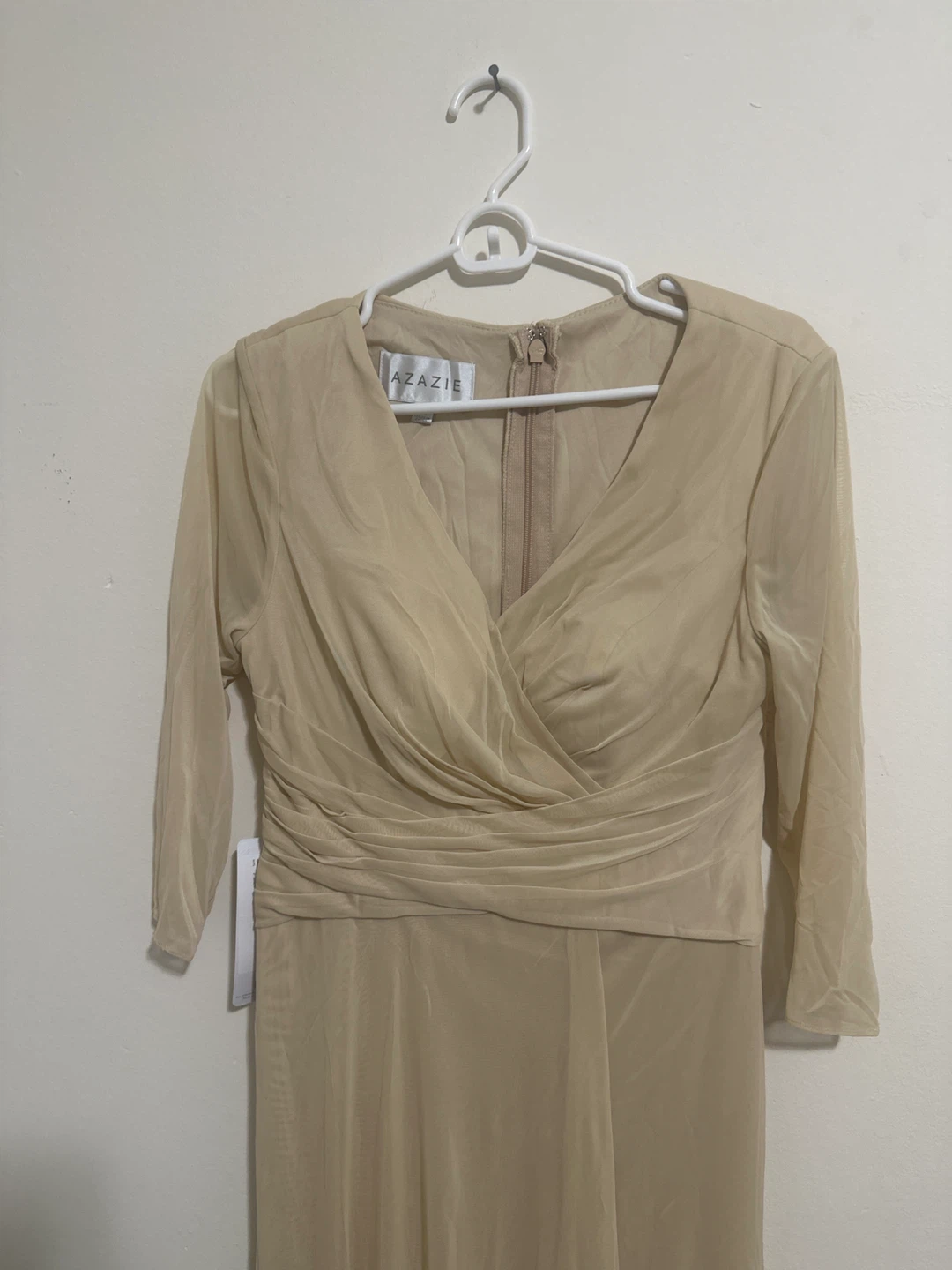 Azazie Champagne Maxi Dress Size 10 - photo 2