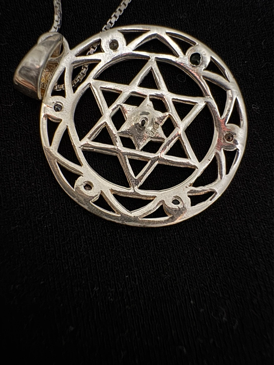 Sterling Silver Star of David Pendant Necklace - photo 2