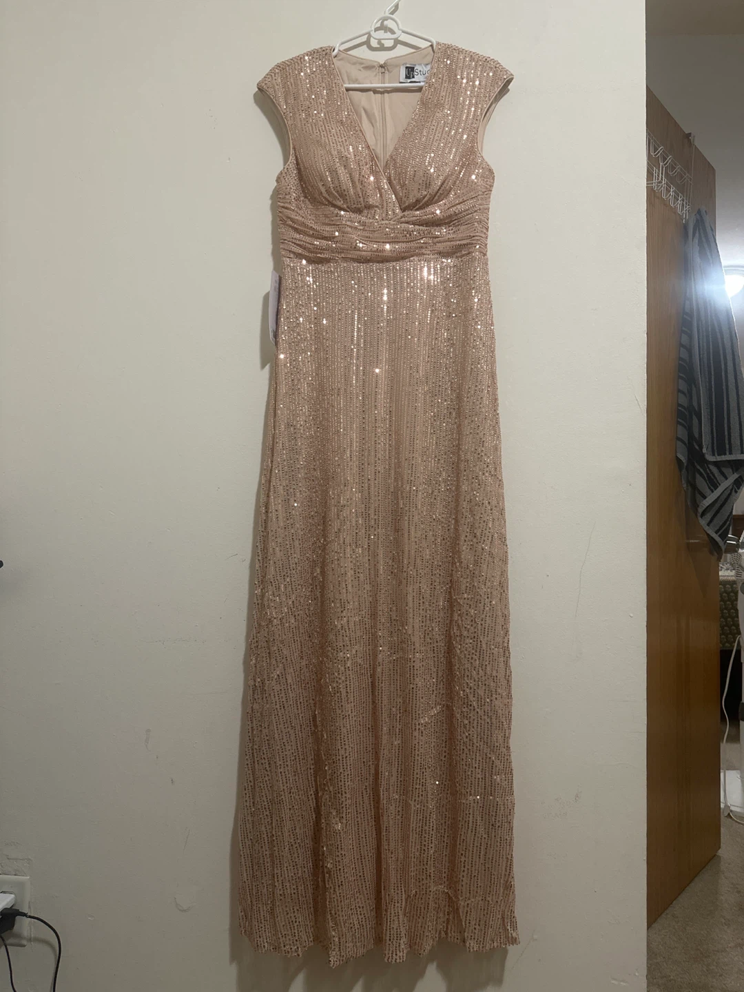 UpStudio Sequined V-Neck Maxi Dress