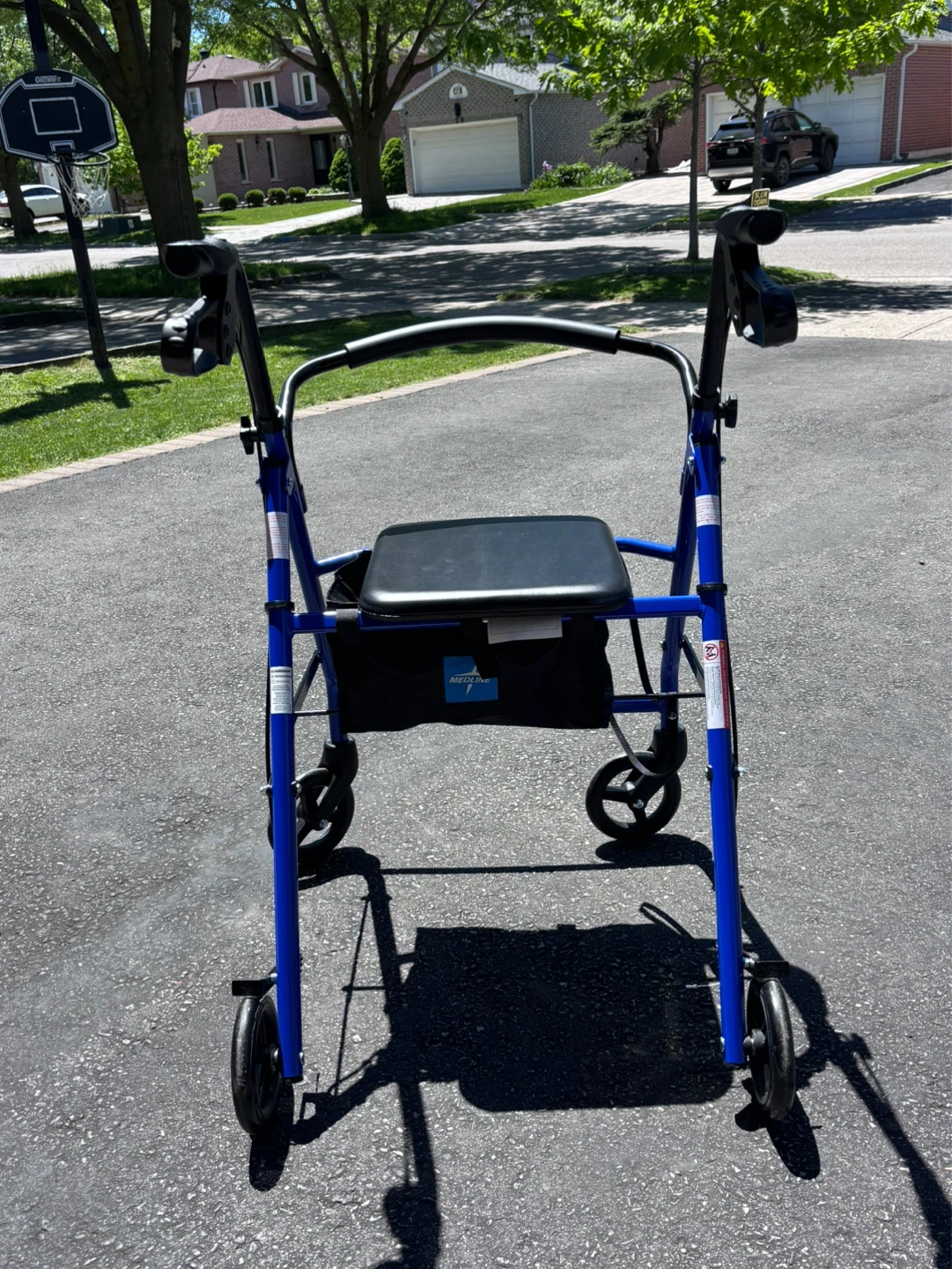 Medline Aluminum Rollator Walker with Seat - Blue - photo 3