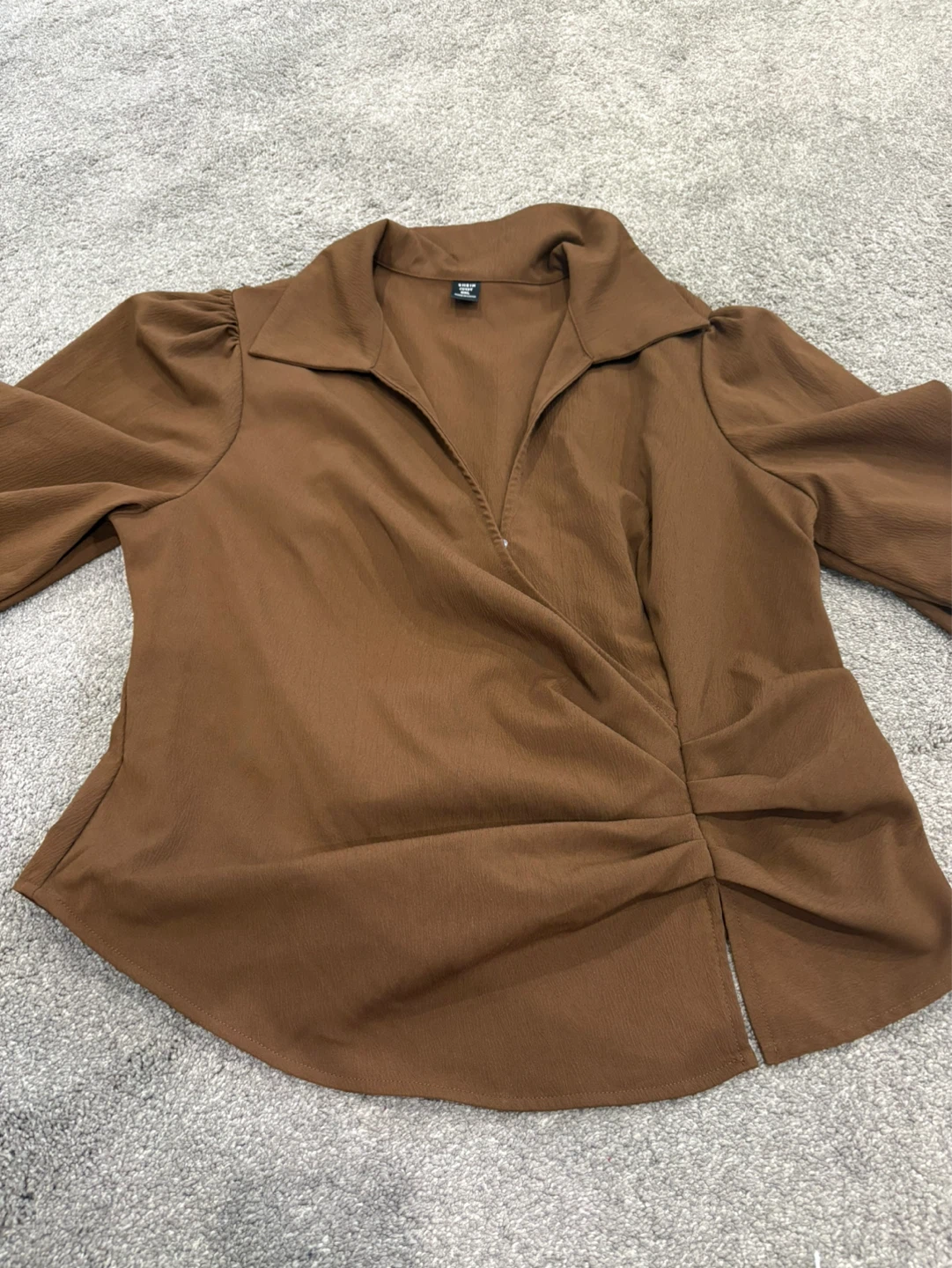 SHEIN Curve Brown Long Sleeve Blouse 0XL - photo 3