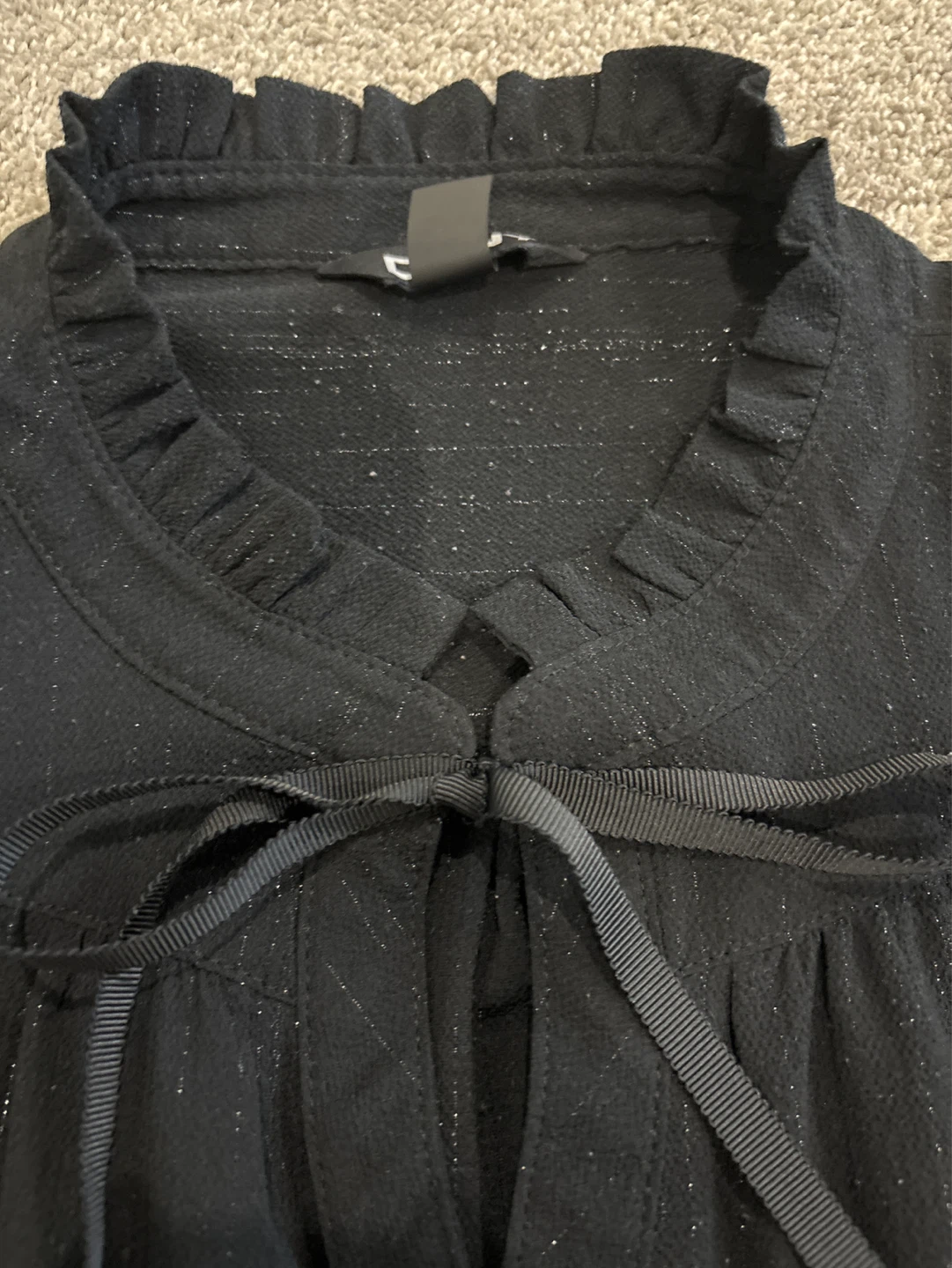 Black Blouse with Sparkle Detail - photo 2