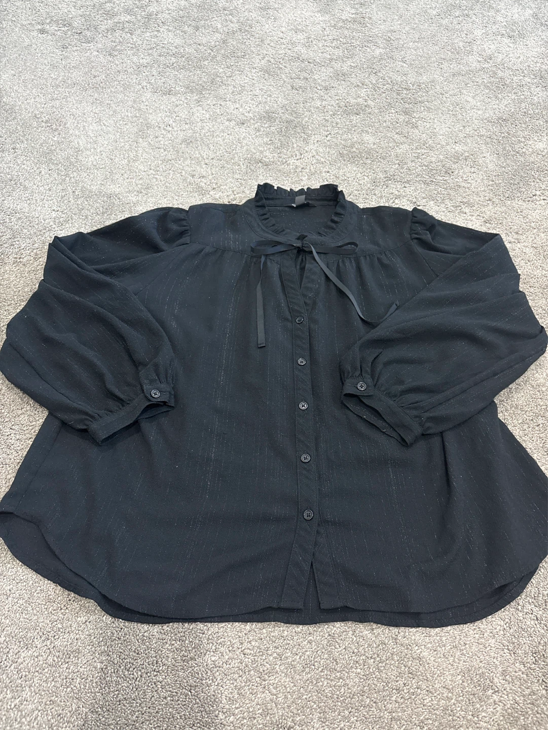 Black Blouse with Sparkle Detail
