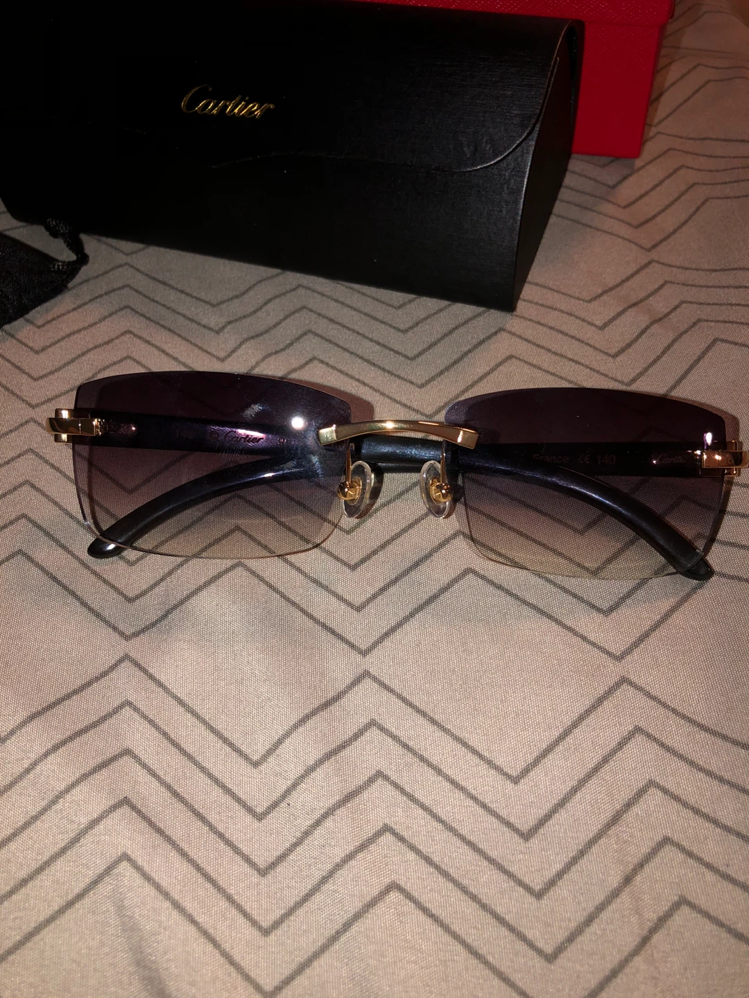 Cartier Rimless Sunglasses with Case and Box