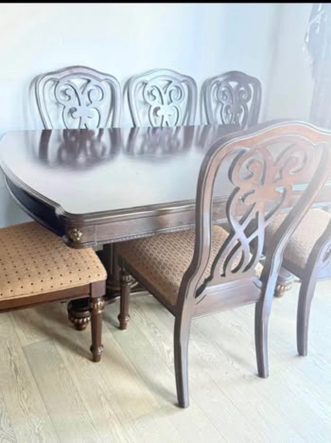 Solid Wood Dining Table and Chairs Set