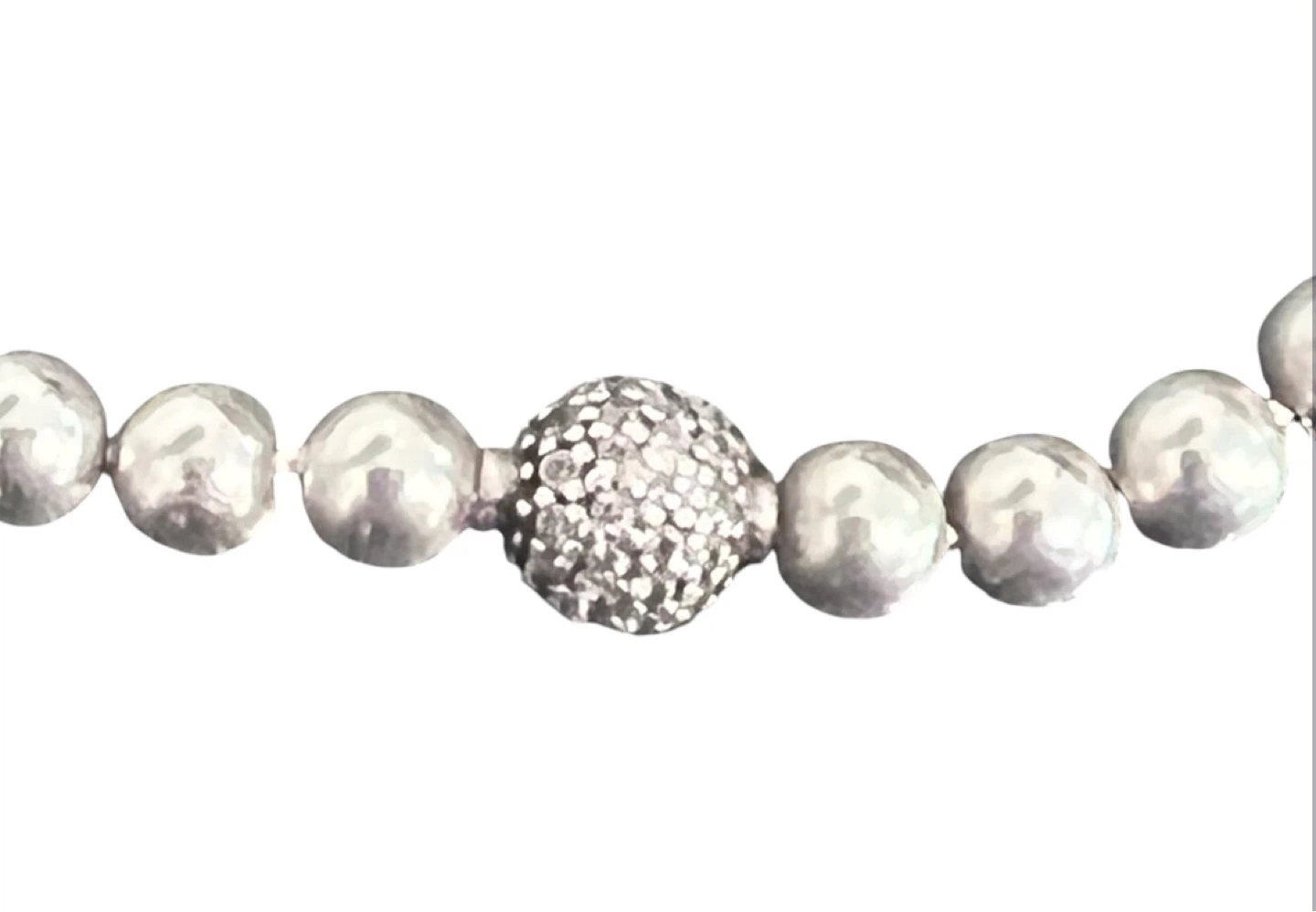 Pandora Sterling Silver Pavé Beaded Bracelet – 6.7” – Like New - photo 3