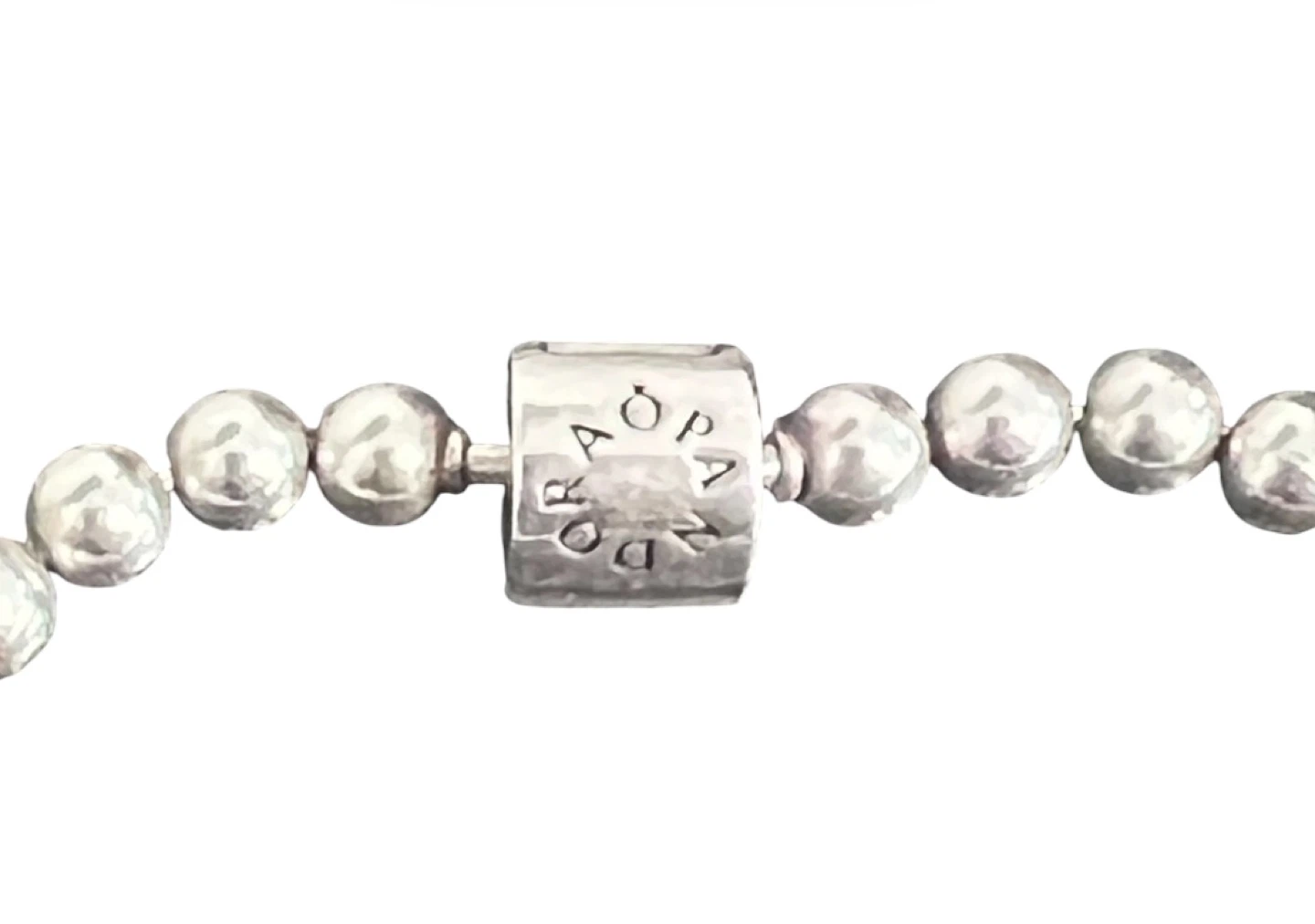 Pandora Sterling Silver Pavé Beaded Bracelet – 6.7” – Like New - photo 2