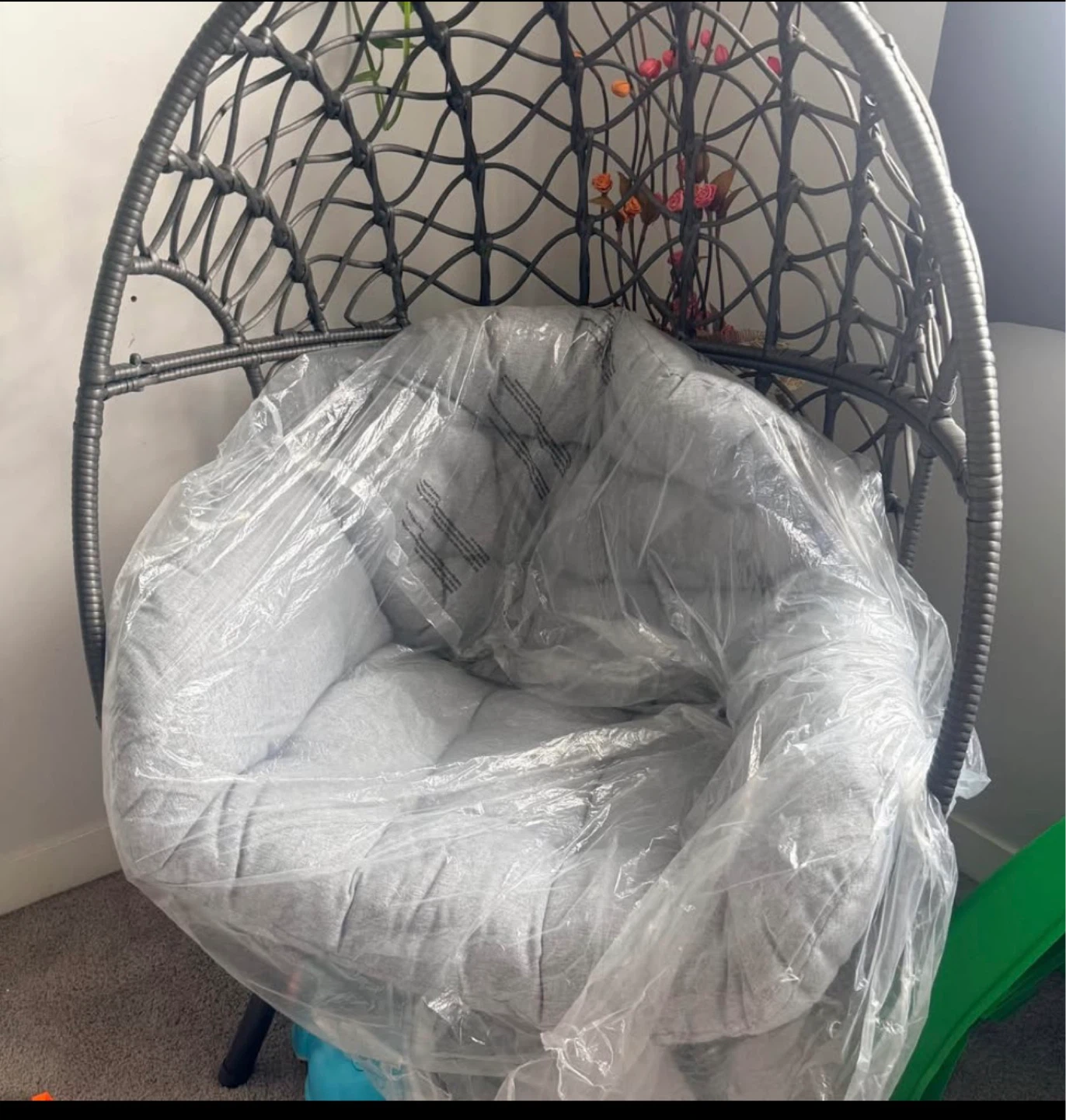 Grey Hanging Egg Chair with Cushion brand new - photo 2