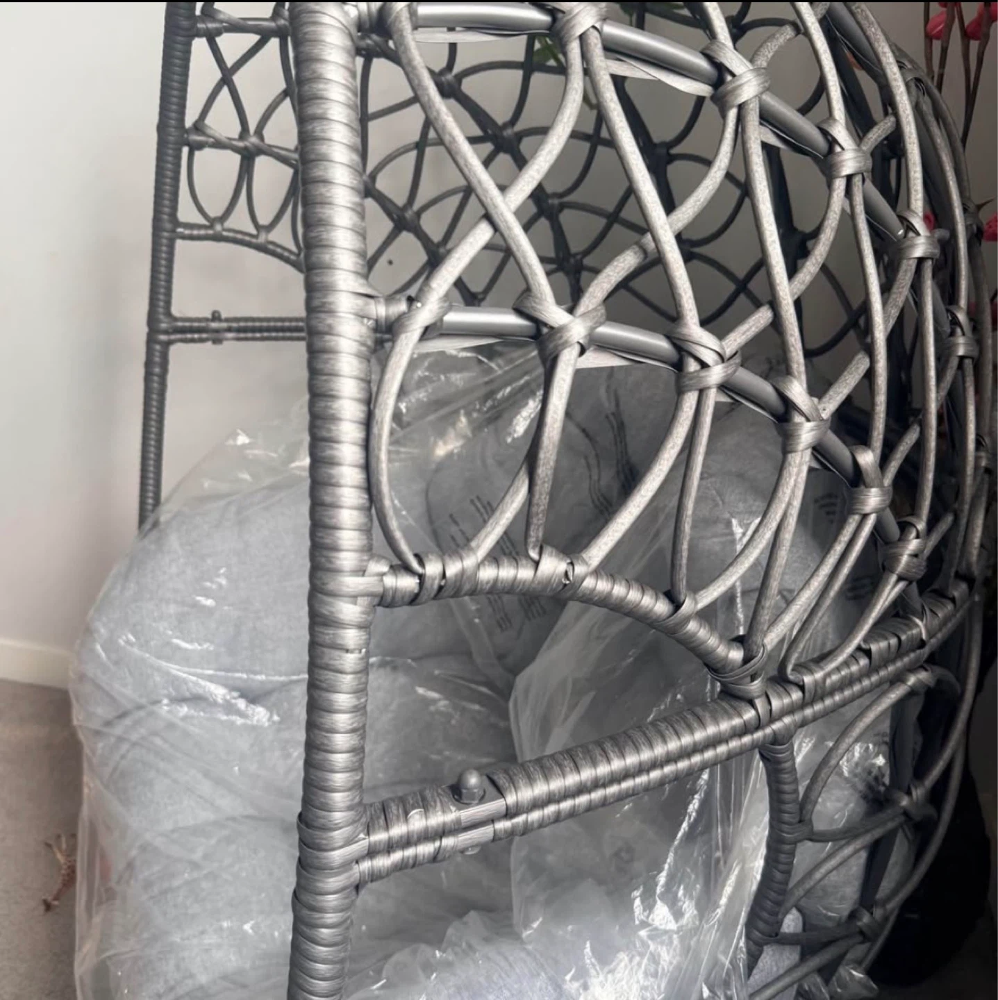 Grey Hanging Egg Chair with Cushion brand new