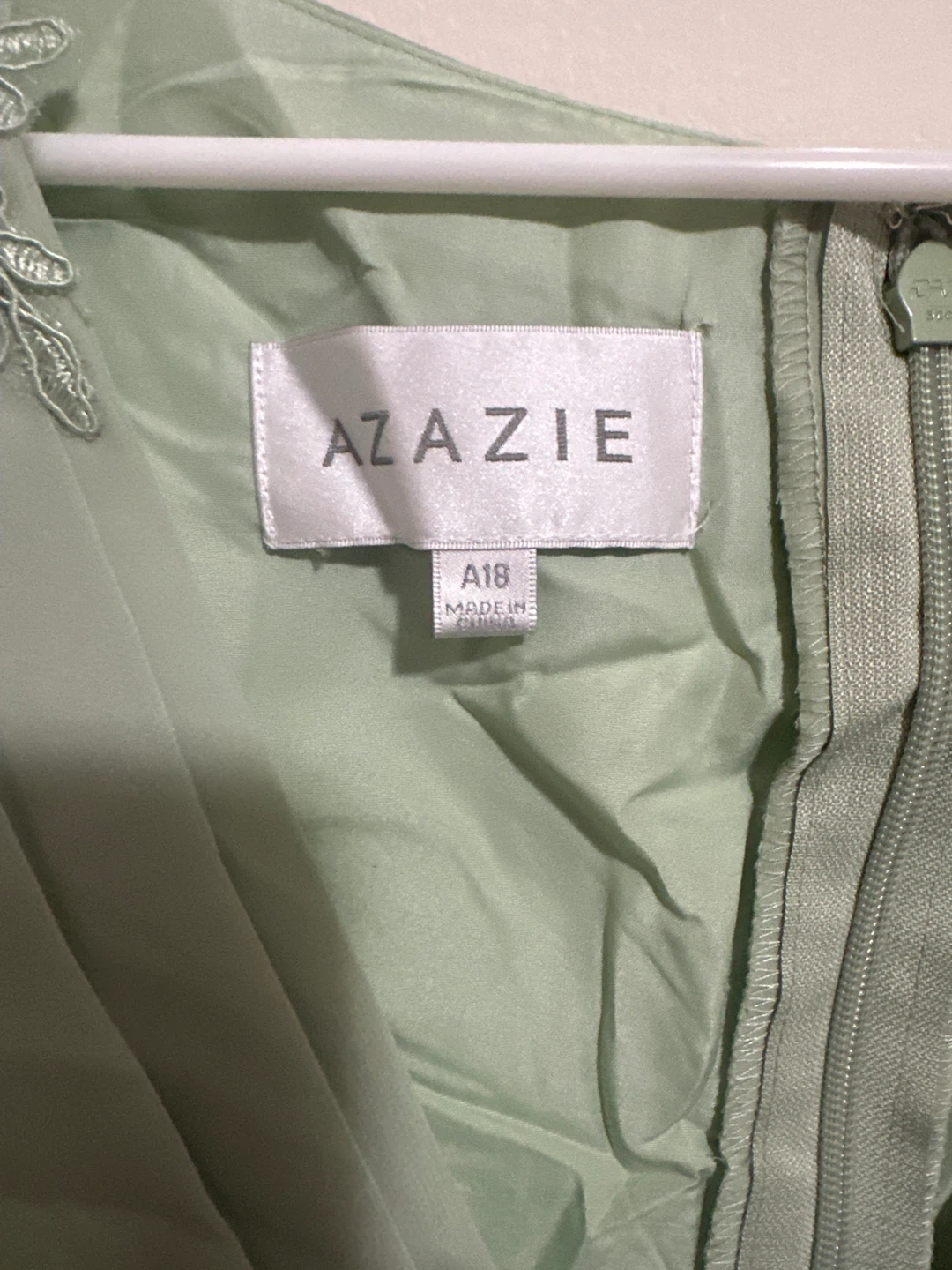 Azazie Sage Green Beaded Maxi Dress - photo 4