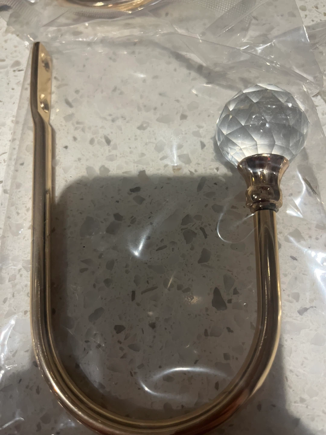 2 sets of 2 Gold Curtain Tie-Back Hooks with Crystal Accents - photo 2