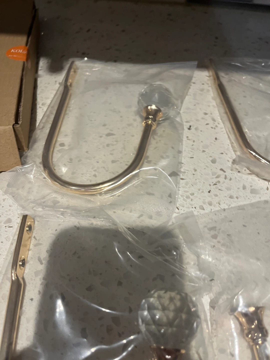 2 sets of 2 Gold Curtain Tie-Back Hooks with Crystal Accents - photo 5