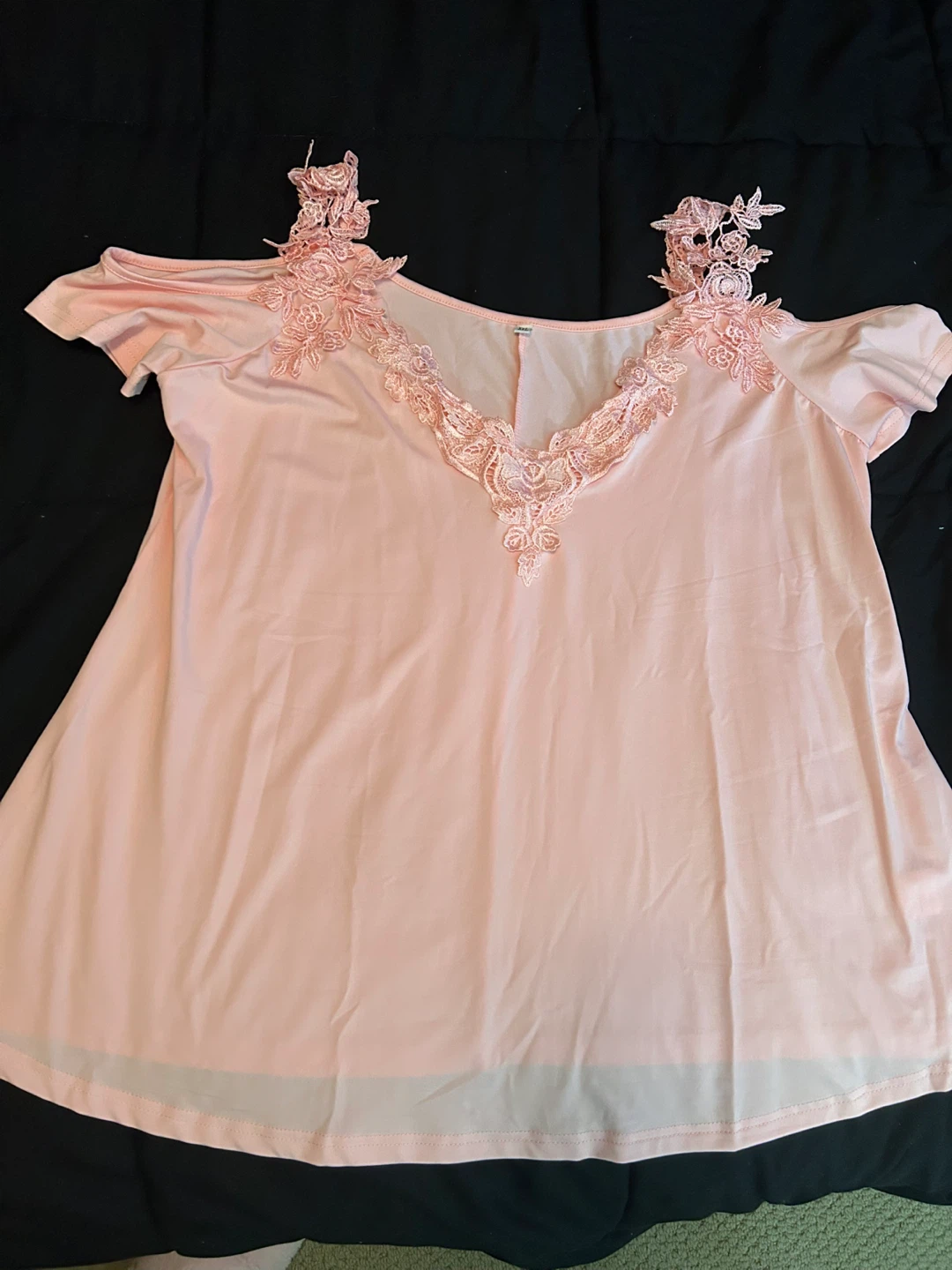 Pink Lace Trim Sleep Shirt XXL