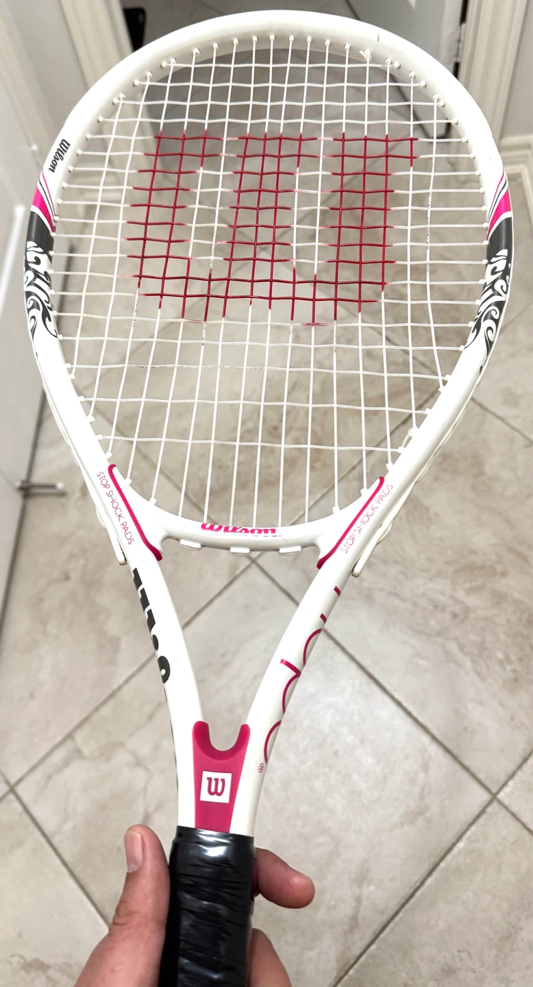 Wilson Tennis Racket - White/Pink $45/ Each