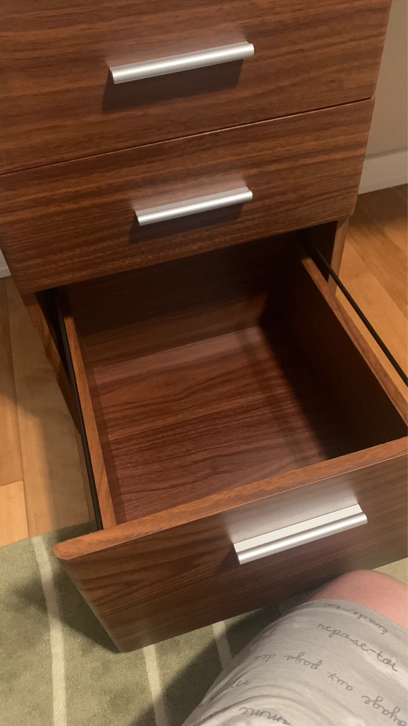 Wood-like Desk with 3 Drawer Filing Cabinet - photo 3