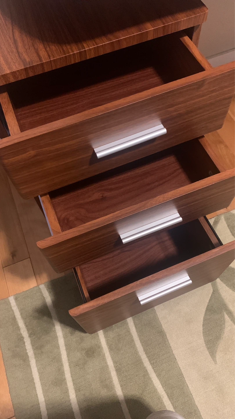 Wood-like Desk with 3 Drawer Filing Cabinet - photo 4