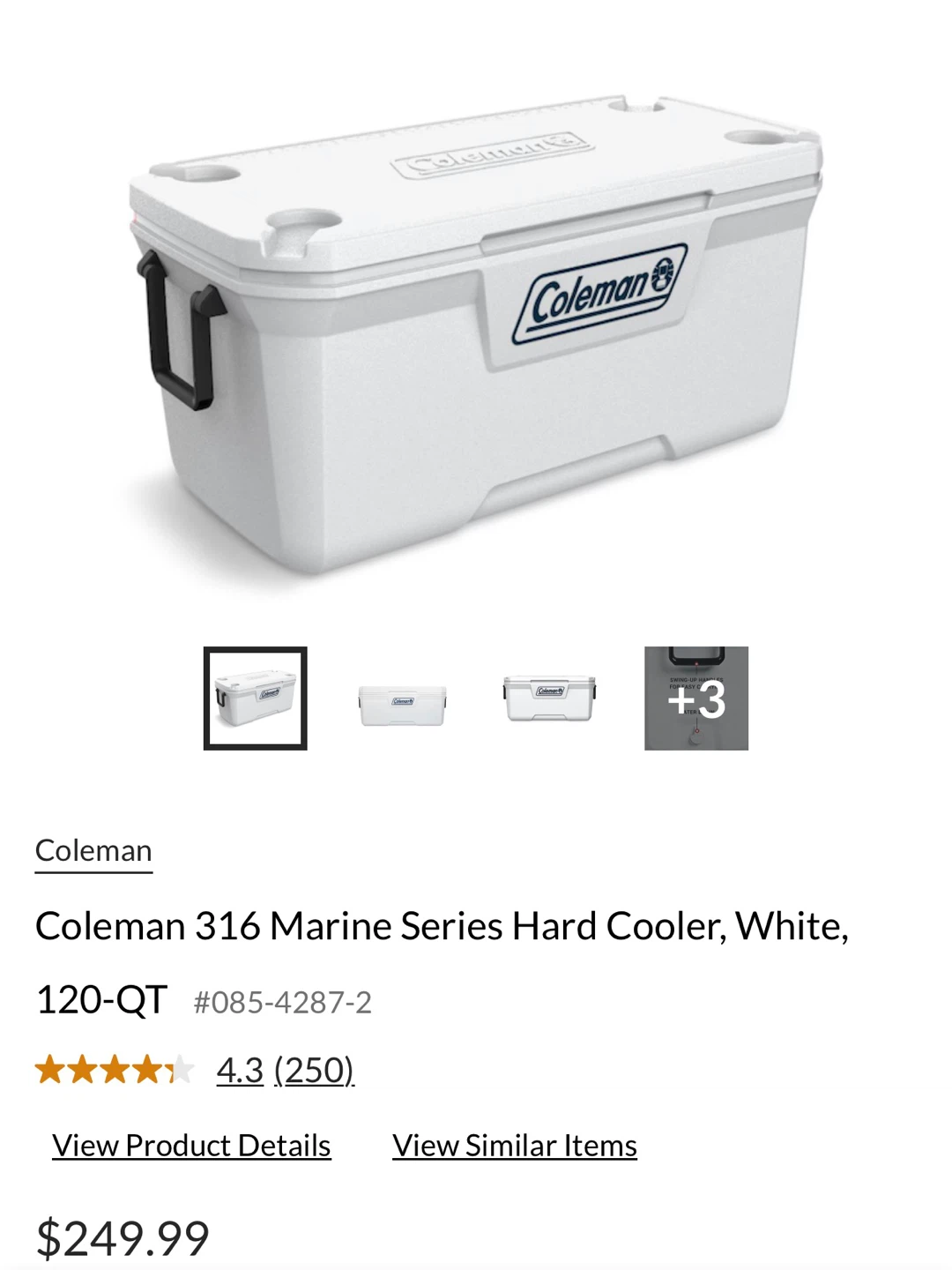 Coleman 316 Marine Series Hard Cooler, White, 120-QT - photo 5