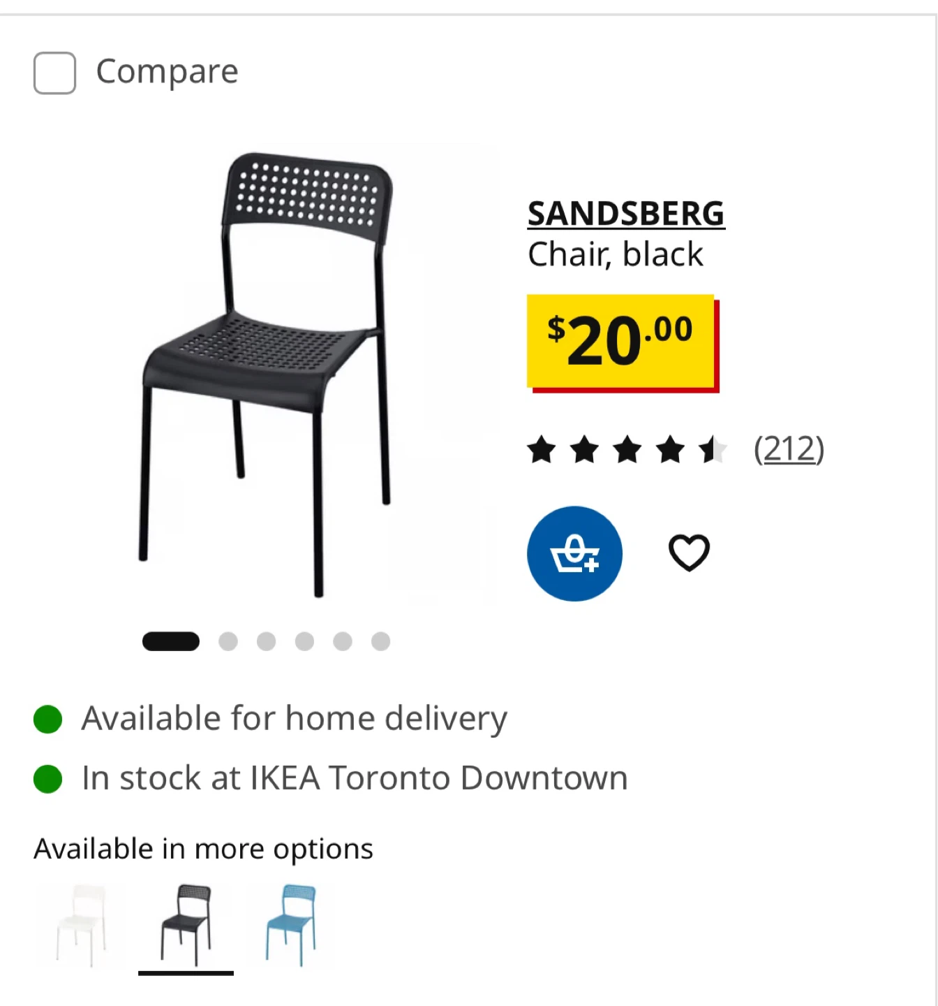 IKEA SANDSBERG Chair, Black (4) - photo 3
