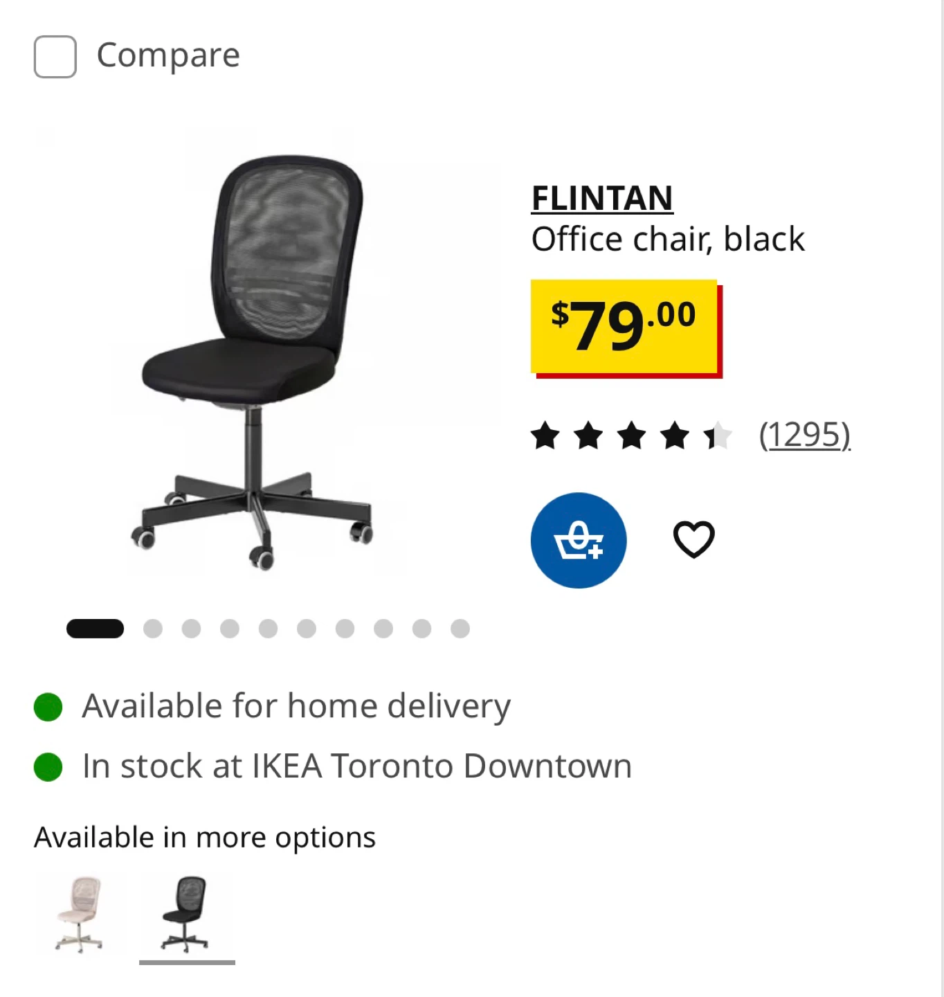 IKEA FLINTAN Office Chair, Black - photo 2