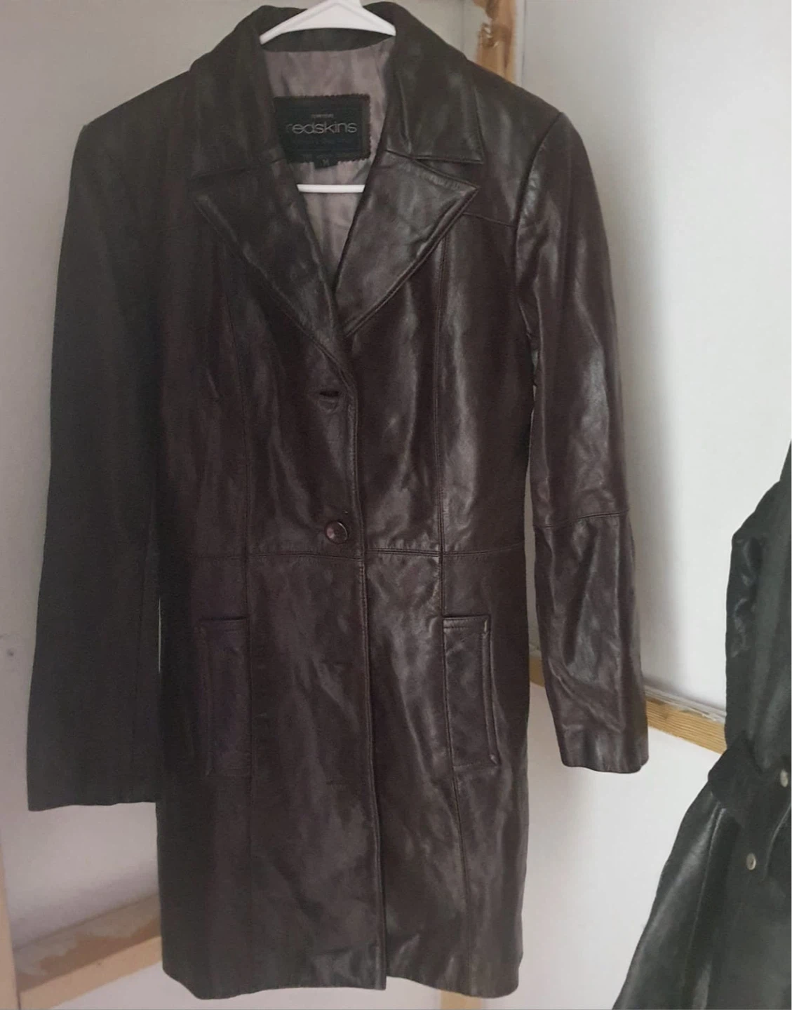 Redskins Leather Trench Coat Women's Size M - photo 3