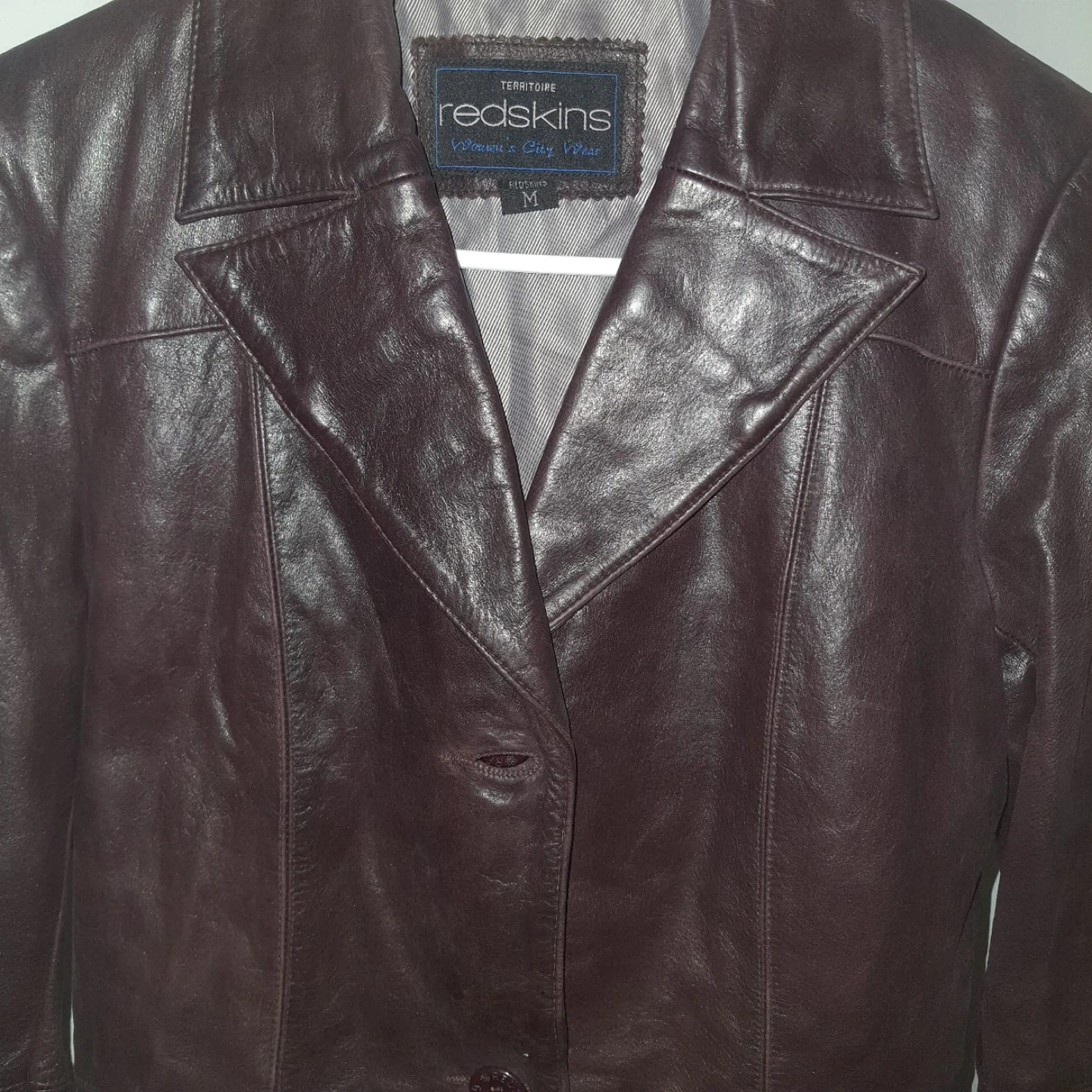 Redskins Leather Trench Coat Women's Size M - photo 2