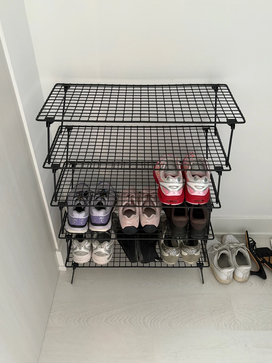 Five IKEA GREJIG Shoe Rack - Gray