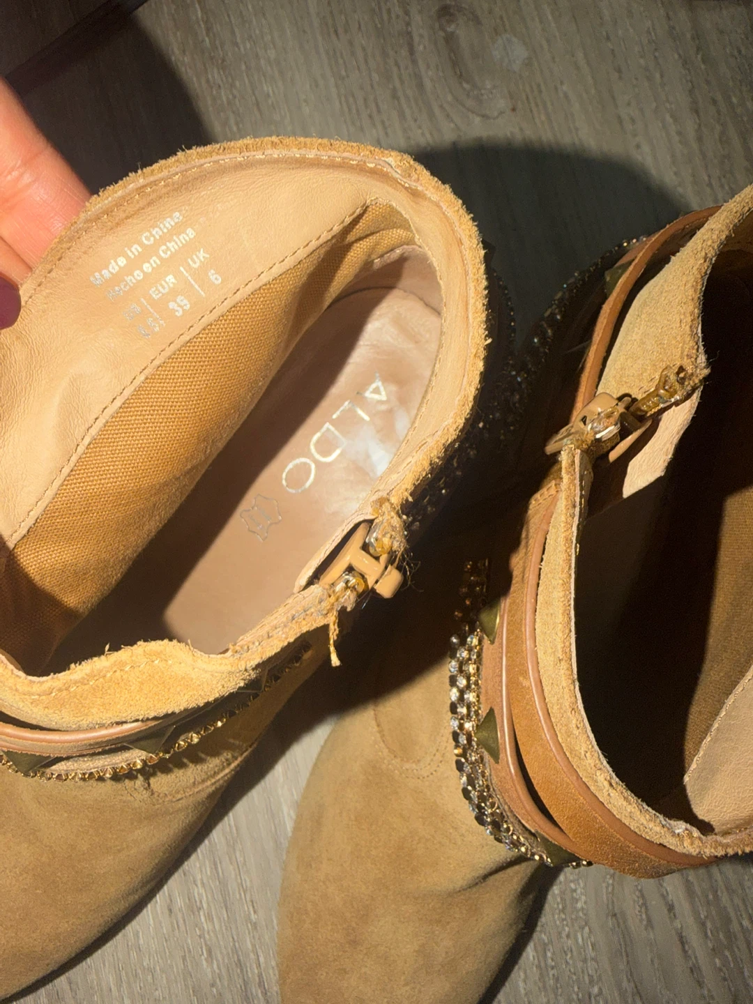 ALDO Brown Suede Ankle Boots - photo 4