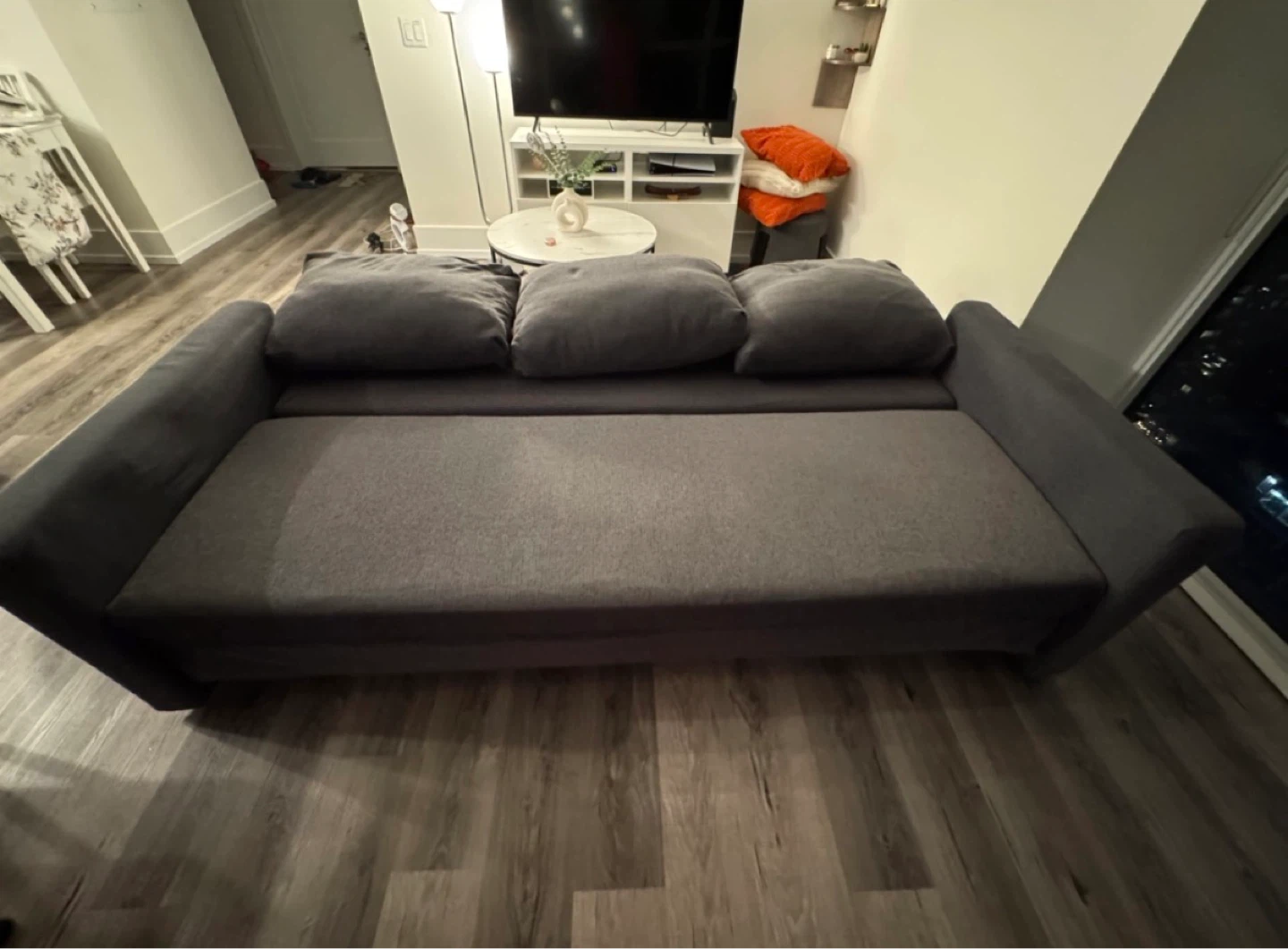 IKEA Grey Sofa Bed with Storage - photo 2