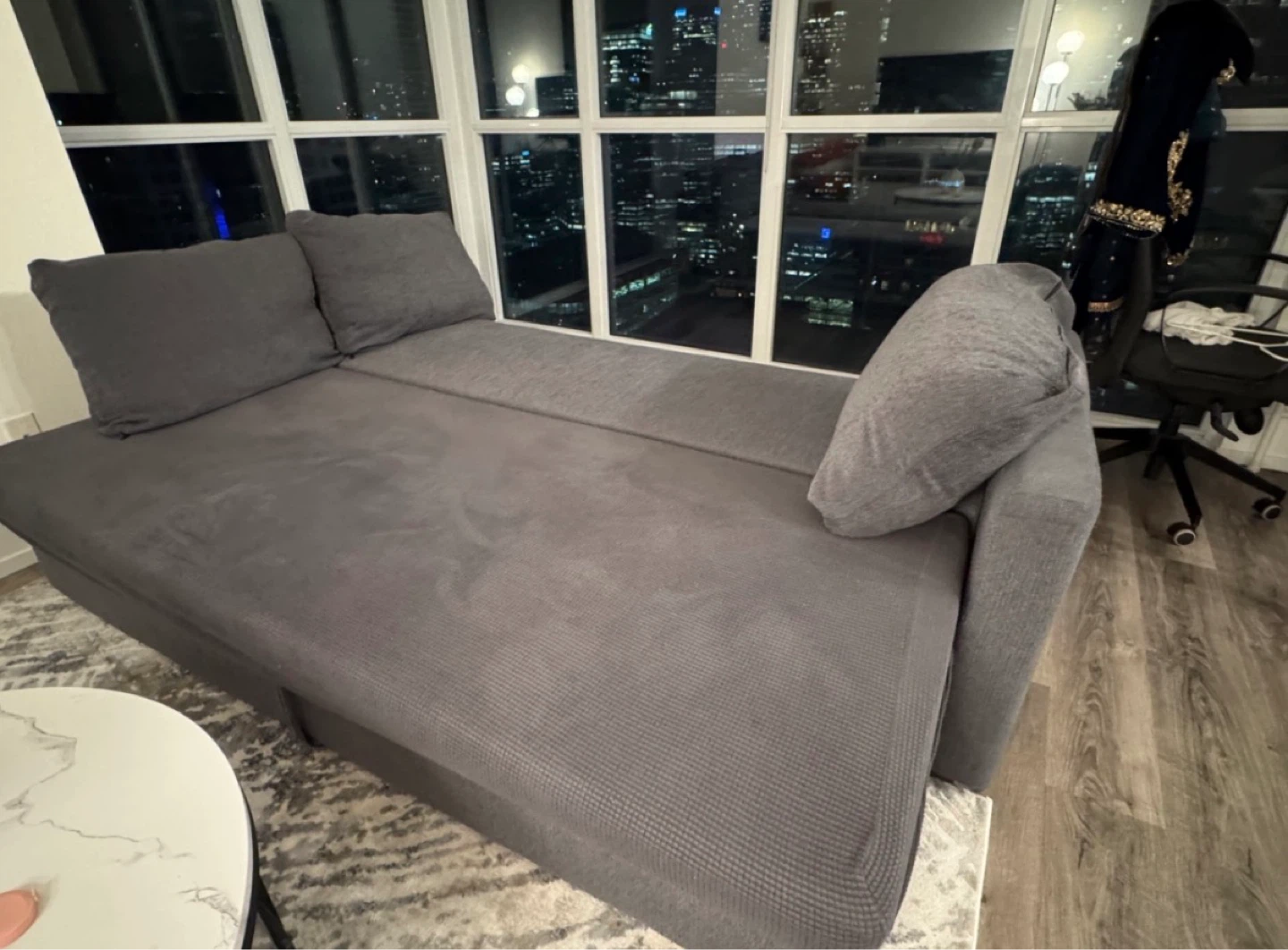 IKEA Grey Sofa Bed with Storage - photo 5