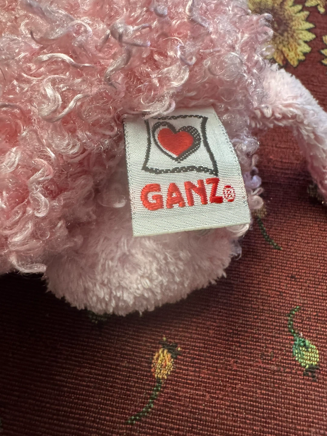 Ganz Pink Curly Stuffed Dog - photo 3