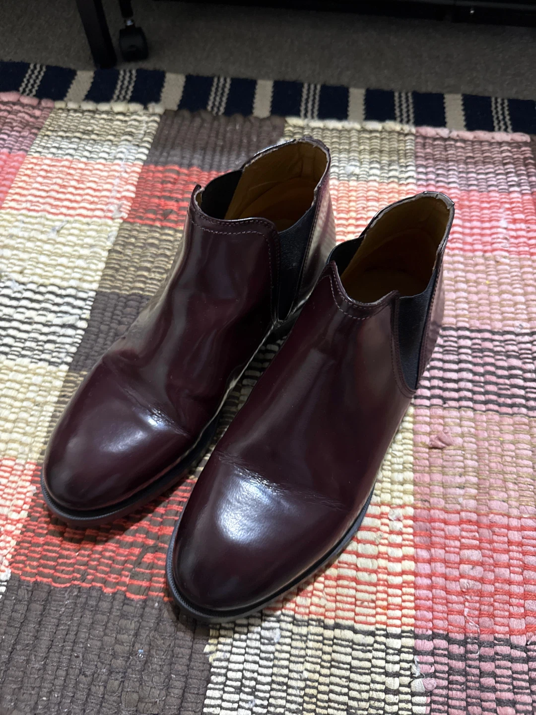Zara Man Burgundy Leather Chelsea Boots