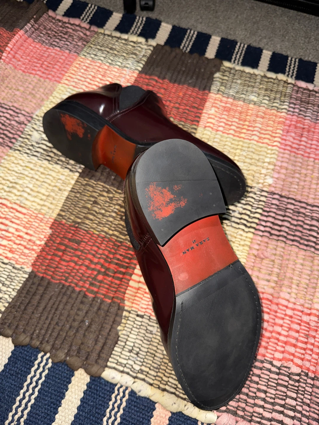 Zara Man Burgundy Leather Chelsea Boots - photo 2