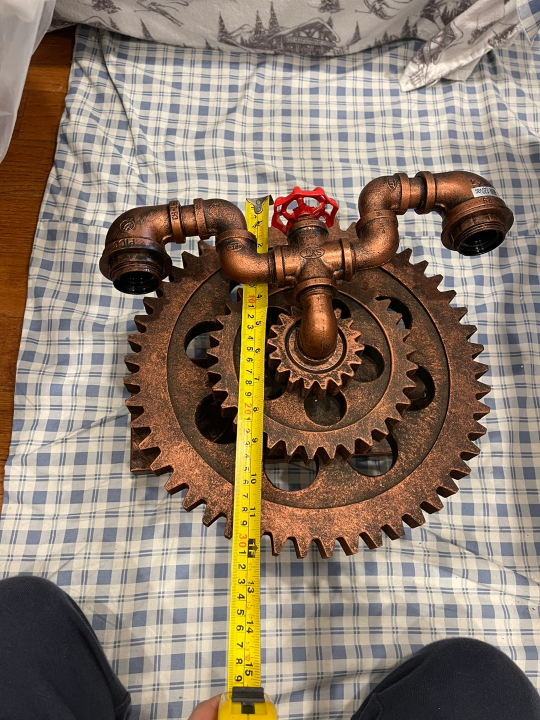 Steampunk Gear Pipe Wall Sconce - photo 5