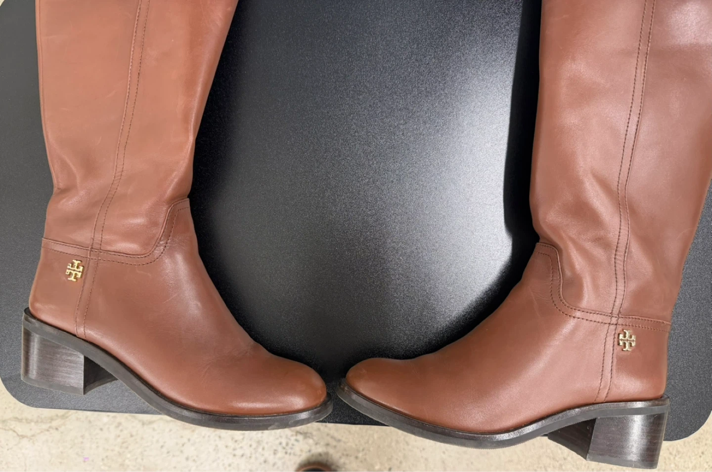 Tory Burch Brown Leather Riding Boots Size 6.5