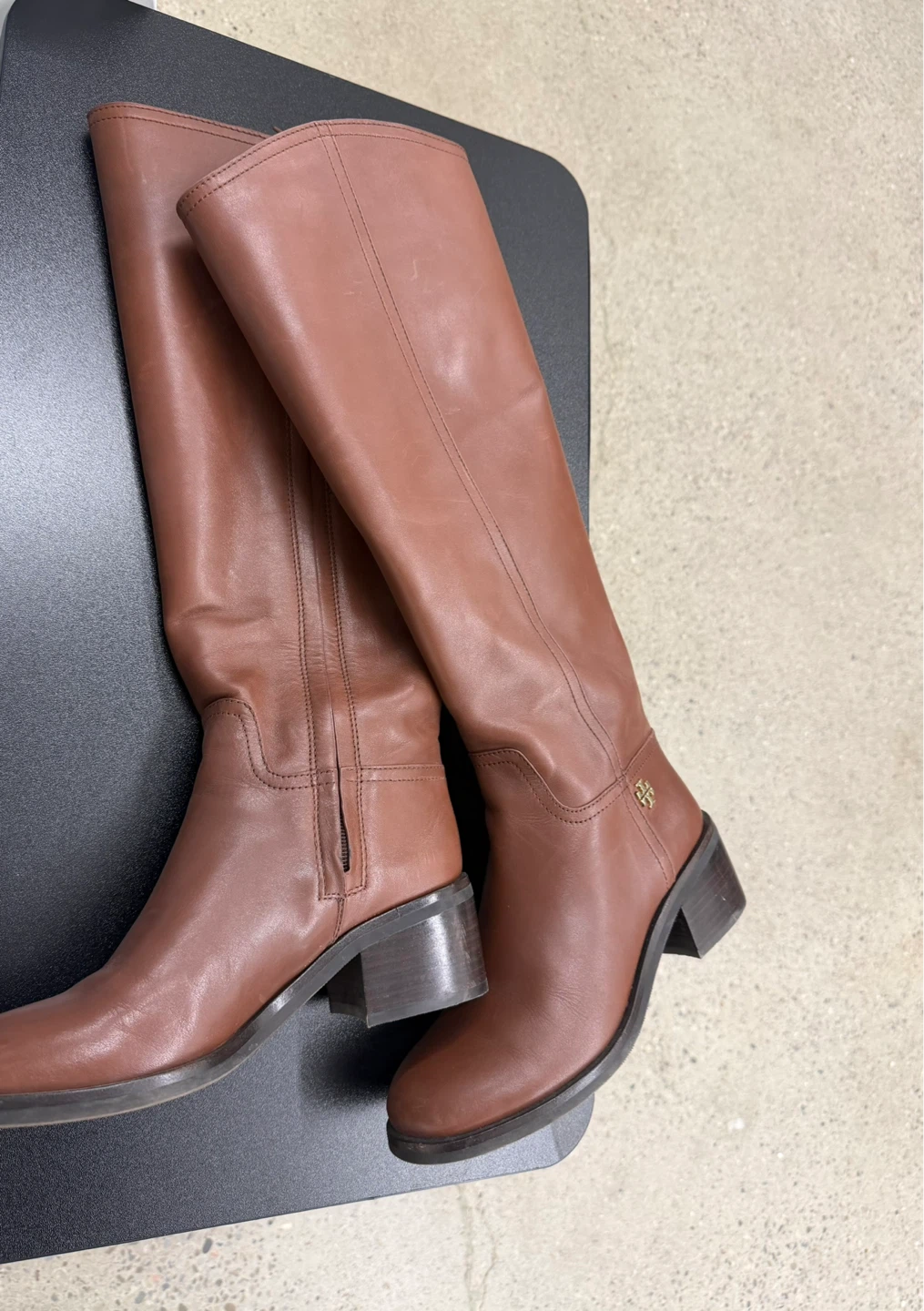 Tory Burch Brown Leather Riding Boots Size 6.5 - photo 2