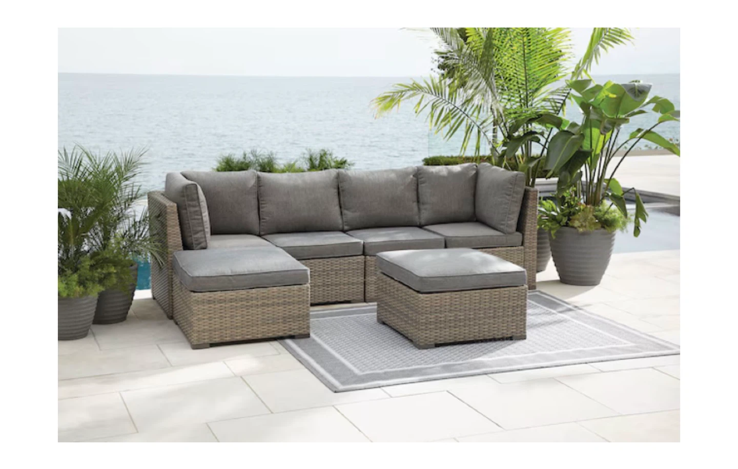CANVAS Bala Outdoor Sectional Replacement Cushions Set Grey - photo 4