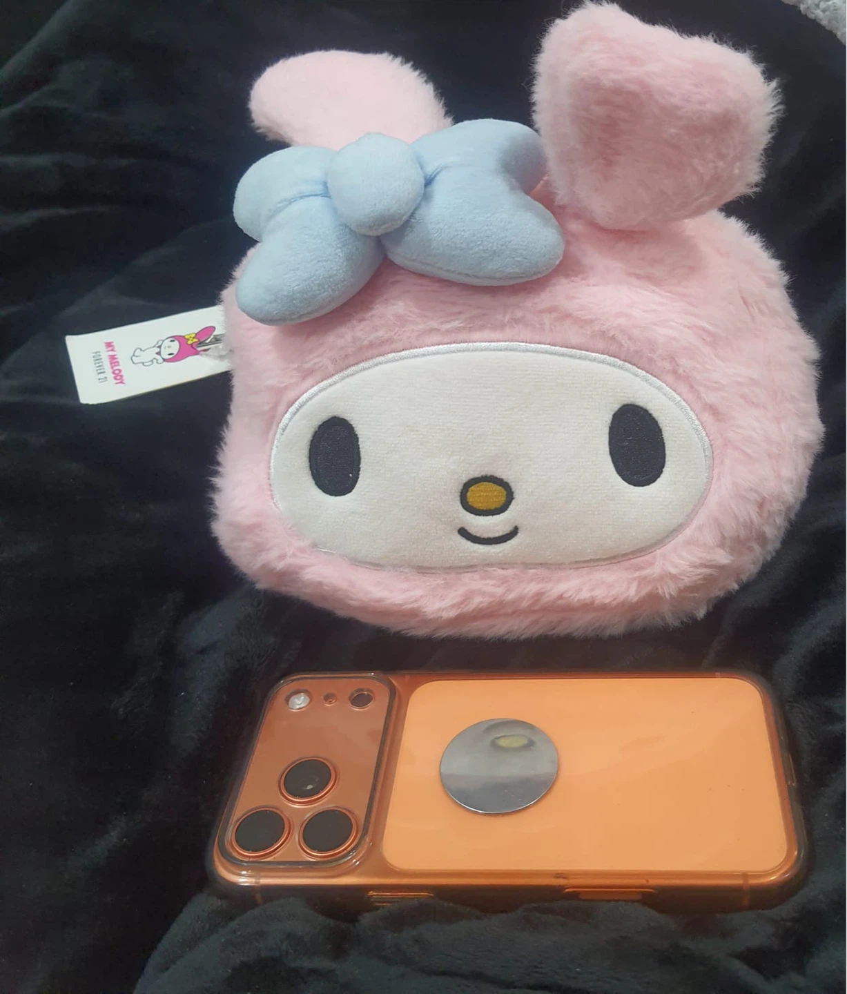 My Melody Pink Plush Pouch Bag - photo 2