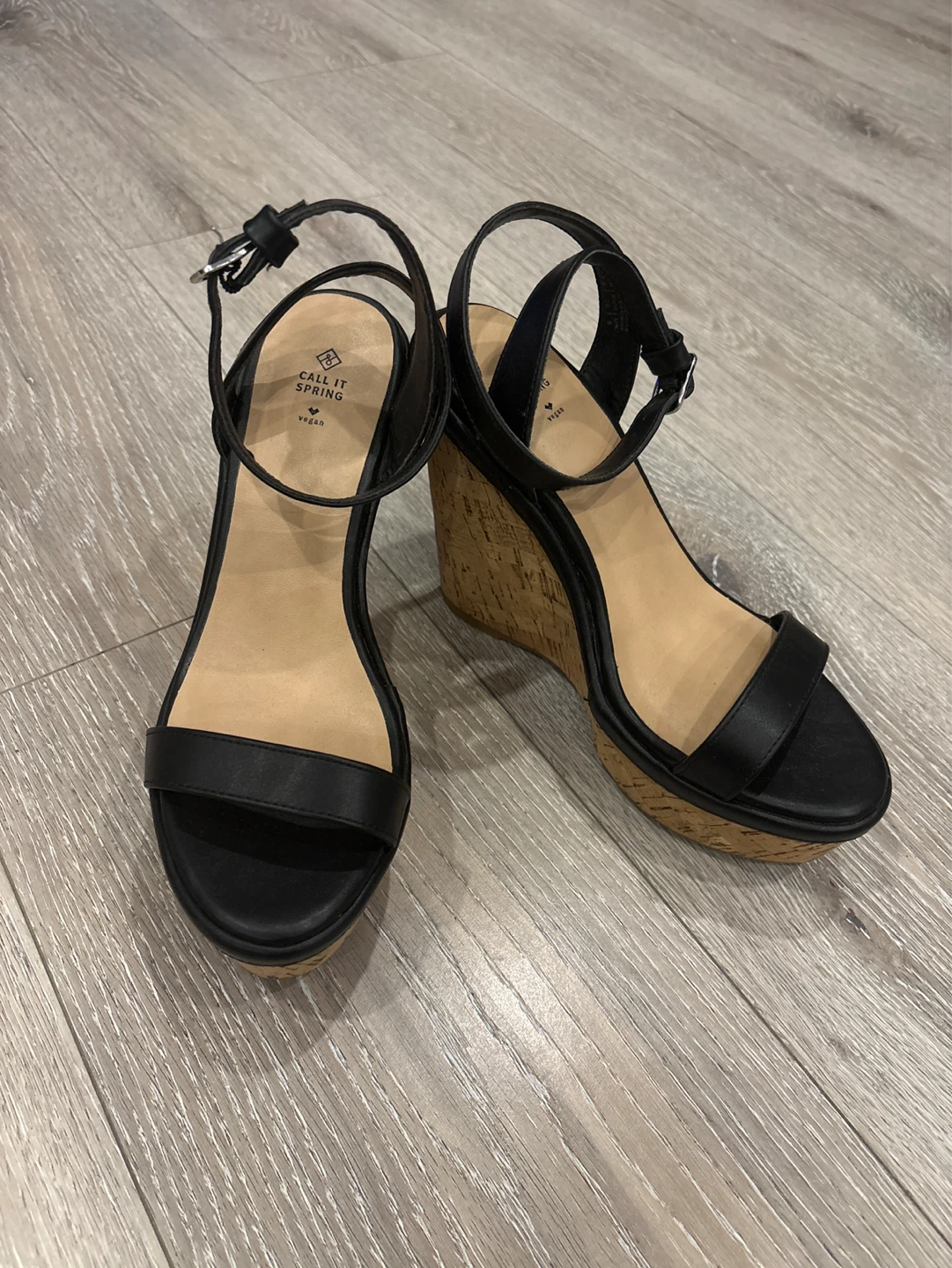 Call It Spring Black Wedge Sandals - photo 2