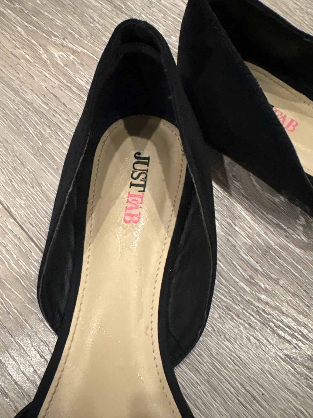 JUSTFAB Black Suede D'Orsay Flats - photo 3