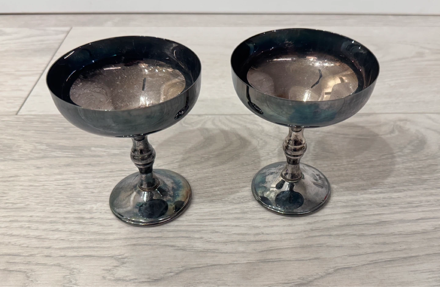 Vintage Burke & Wallace Silver Plated Goblets - Set of 2