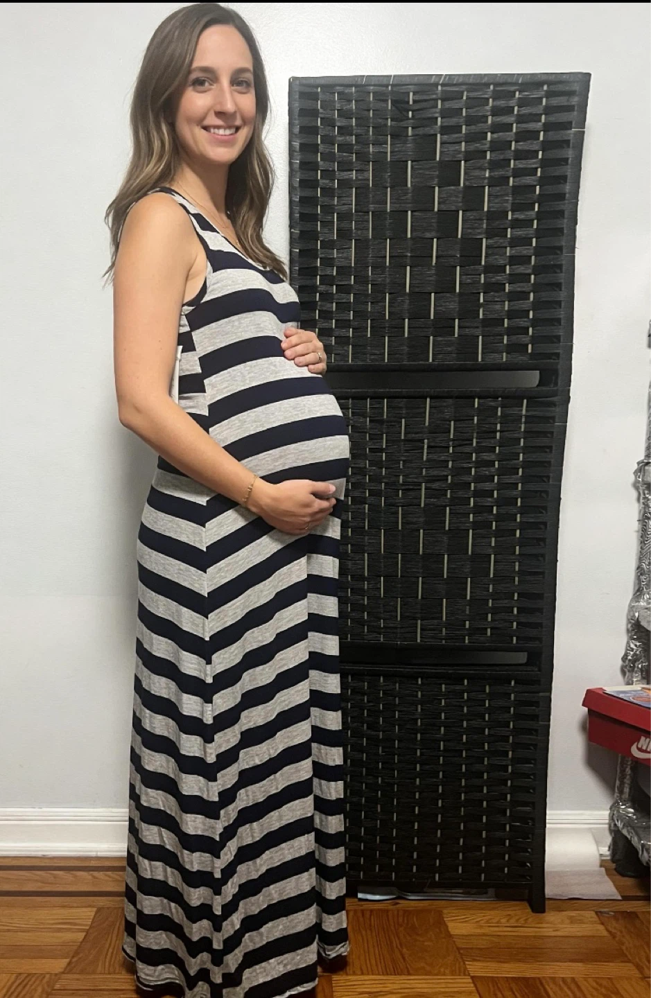 Love Indulge Maternity Striped Maxi Dress