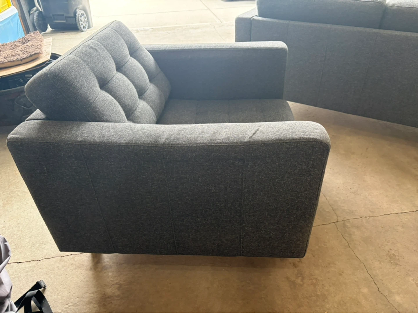 Grey Fabric Armchair and couch - photo 3