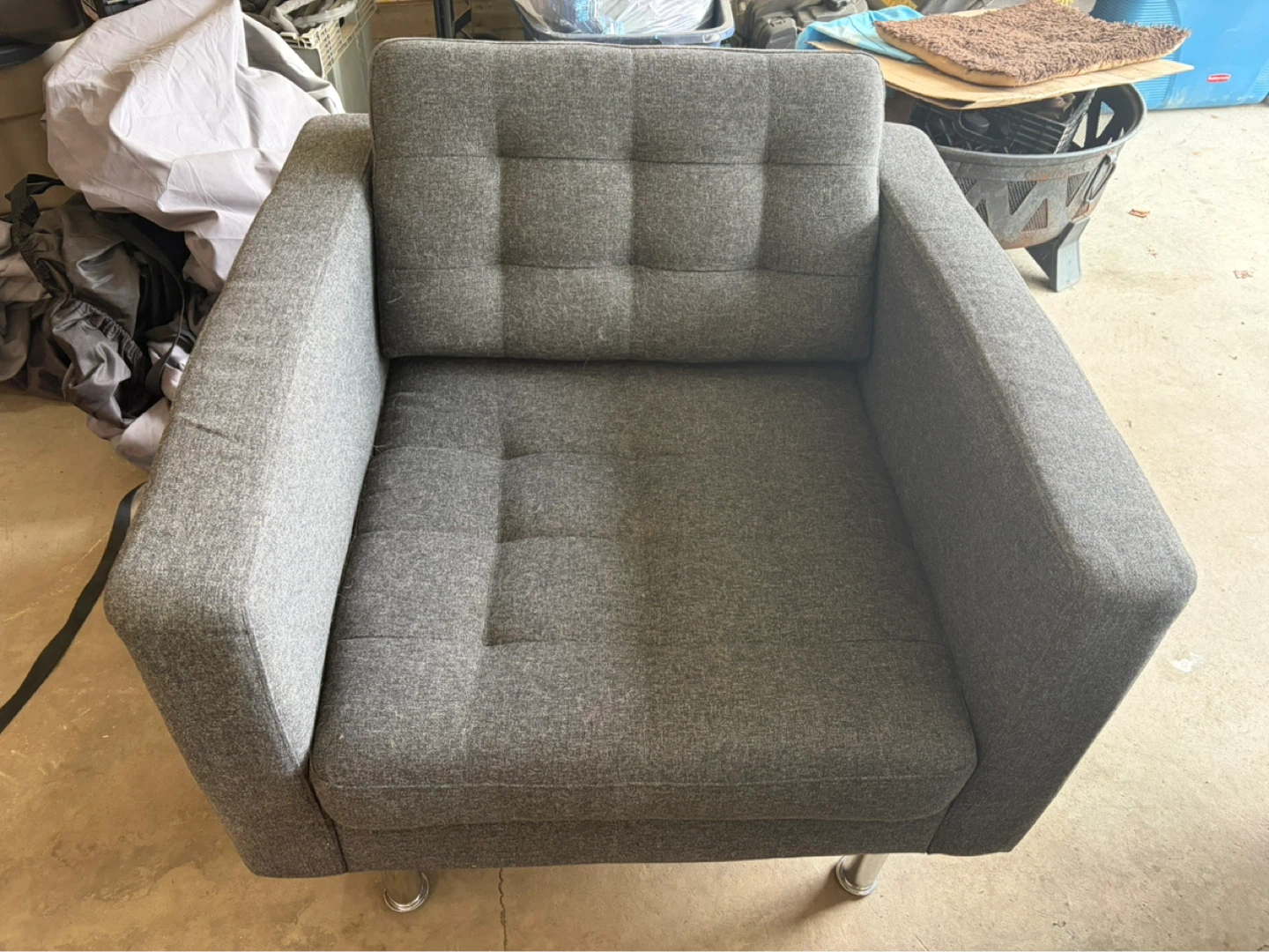 Grey Fabric Armchair and couch - photo 2