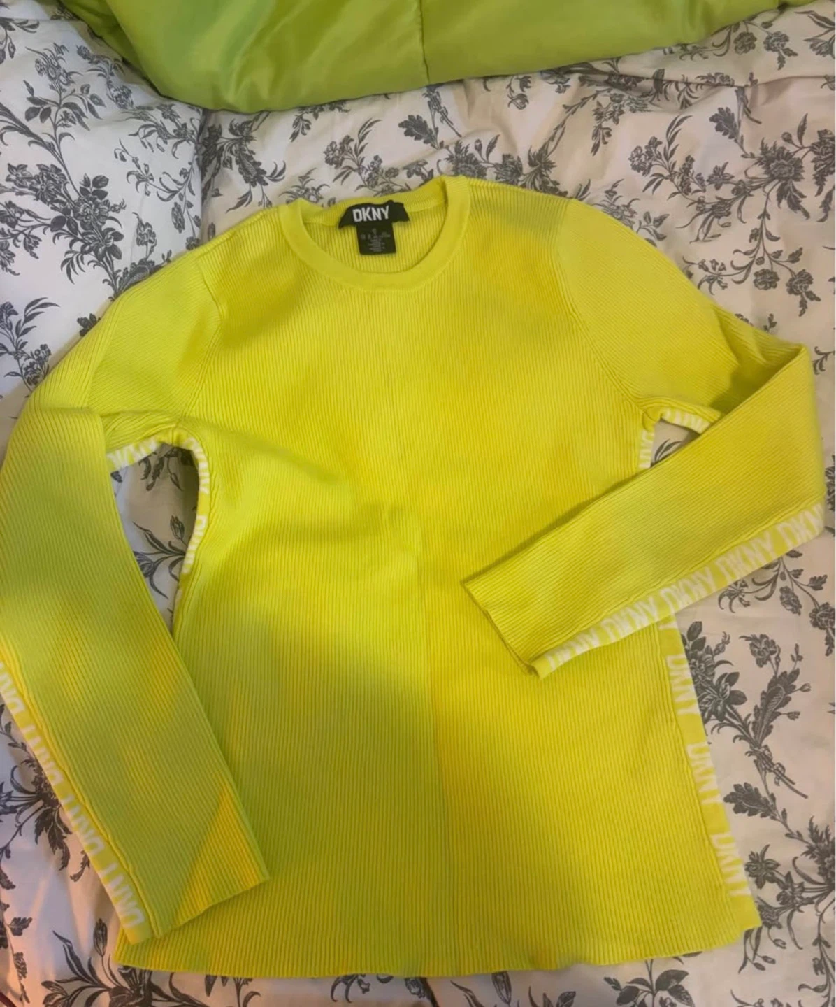 DKNY Ribbed Long Sleeve Top