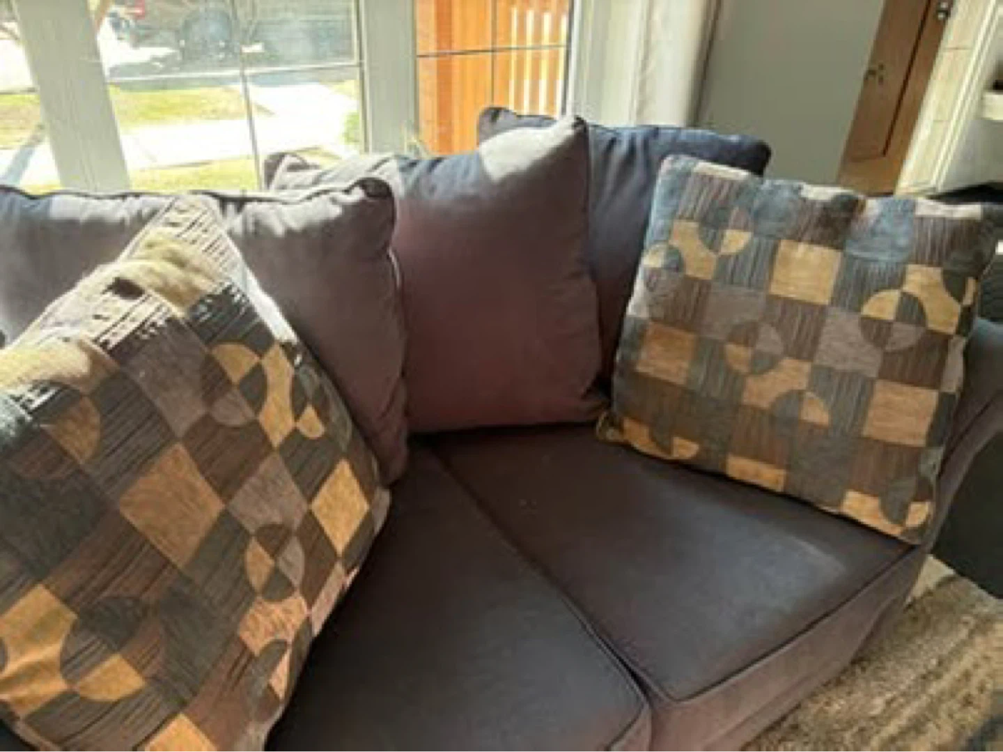 Dusty Blue/Grey Sofa Set with Ottoman - photo 4