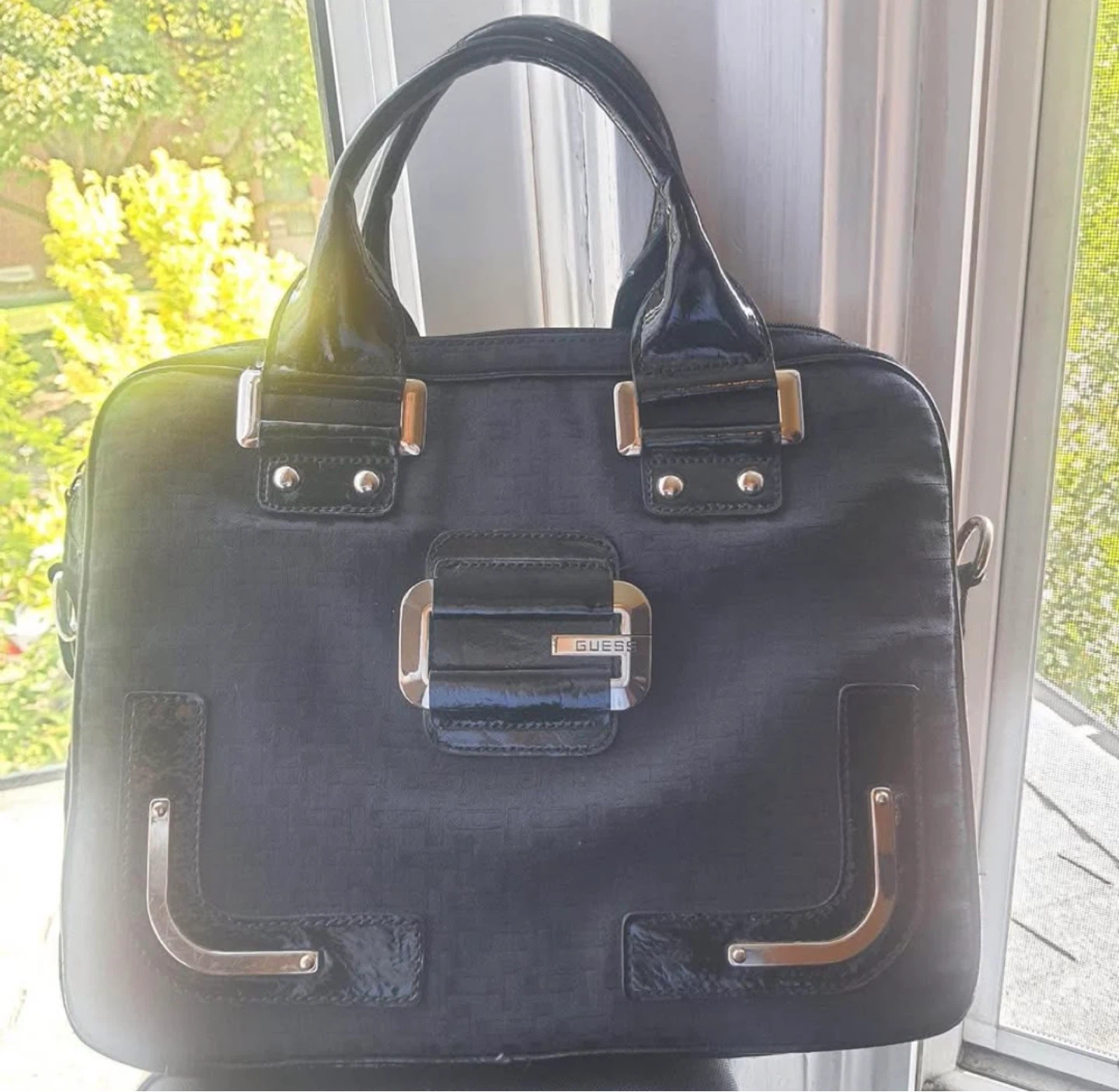 Black GUESS Satchel Handbag