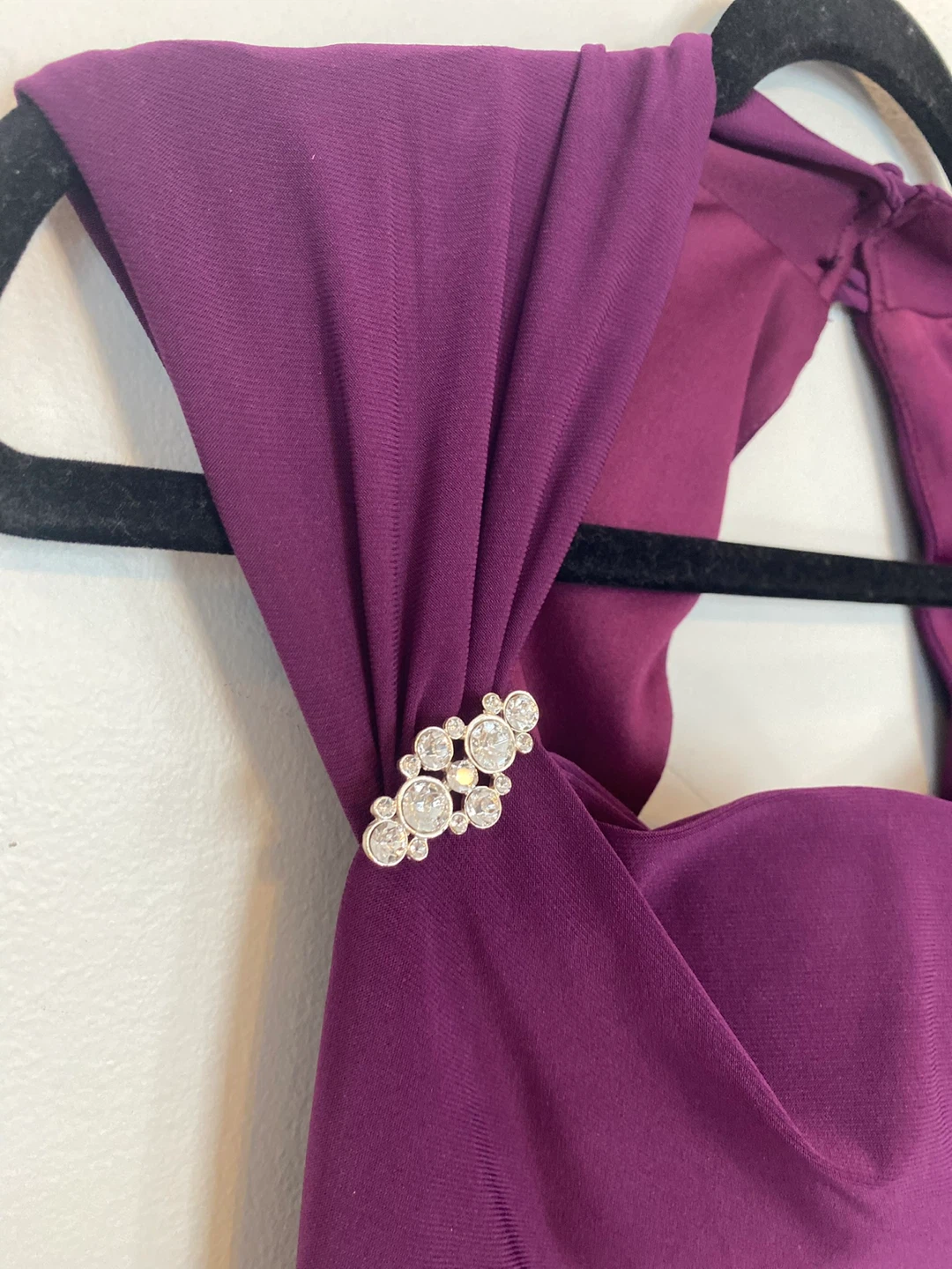 Scarlett Purple Ruched Embellished Dress Size 6 - photo 2