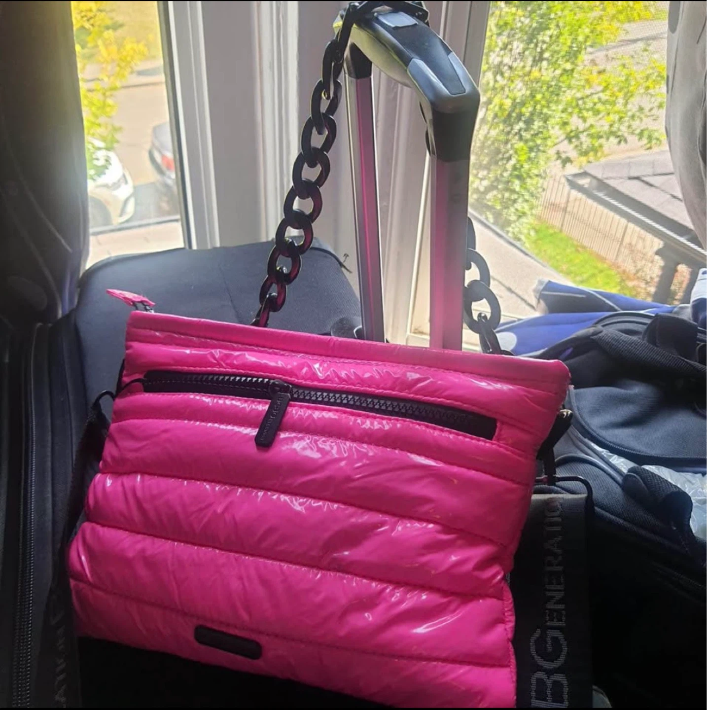BCBGMAXAZRIA Quilted Puffer Crossbody Bag - Neon Pink - photo 2
