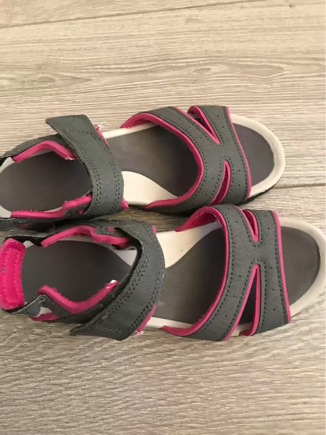 Grey and Pink Strap Sandals