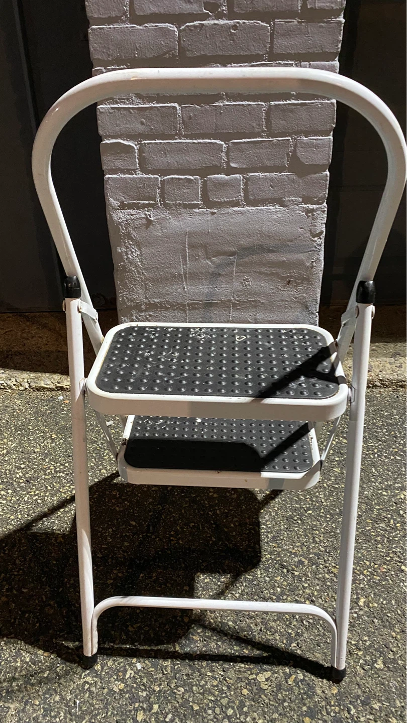 White 2-Step Folding Step Stool Ladder - photo 2